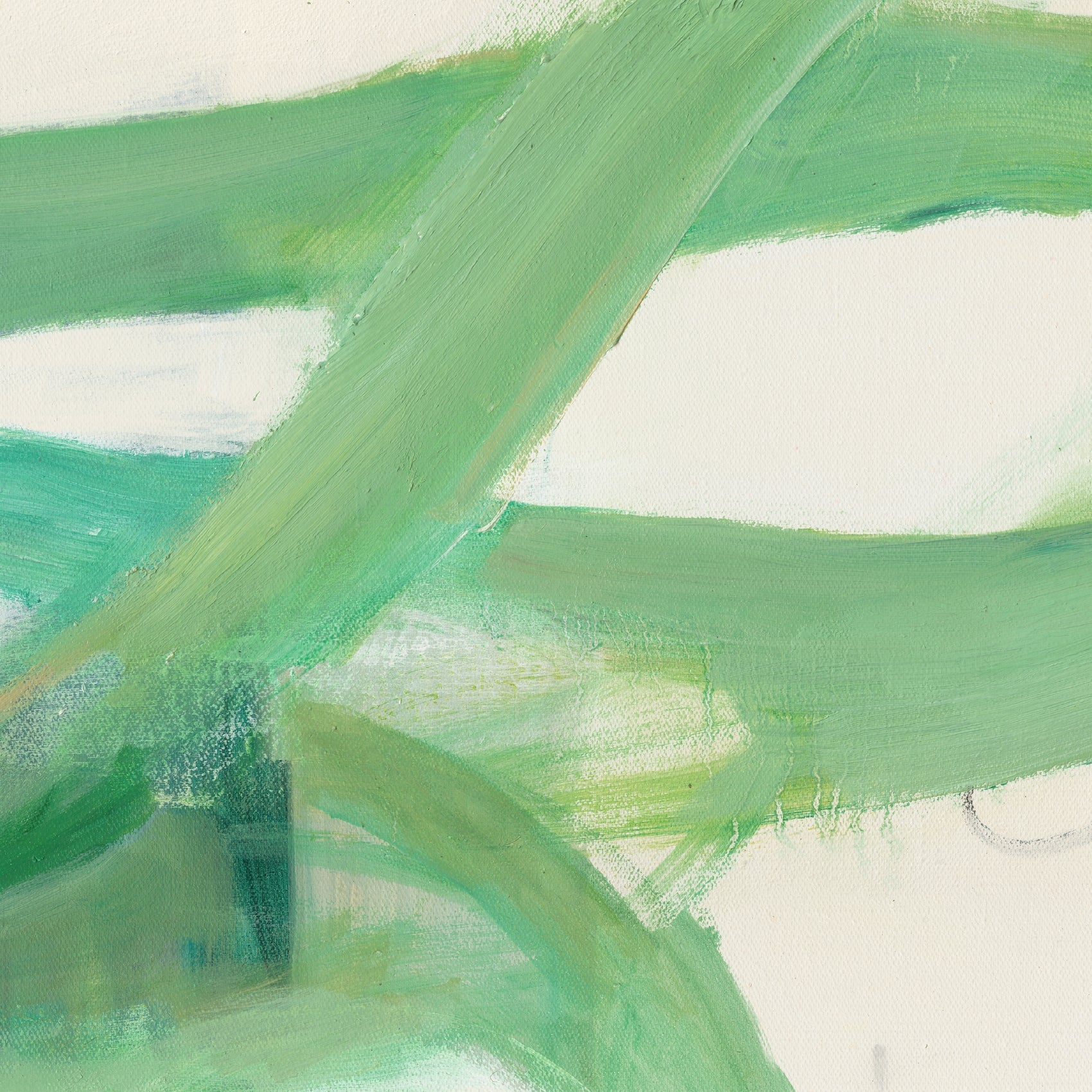 Abstract art with green and white brush strokes Green Snake – Nature Canvas Wall Art | Large Luxury Print | Brume Art