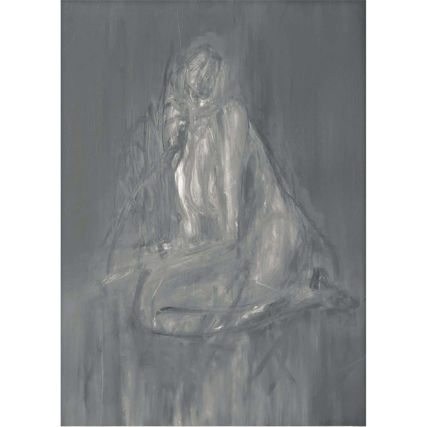 Abstract black and white painting of a draped figure Still 2 – Serene Abstract Canvas Print | Premium Luxury Wall Art | Brume Art