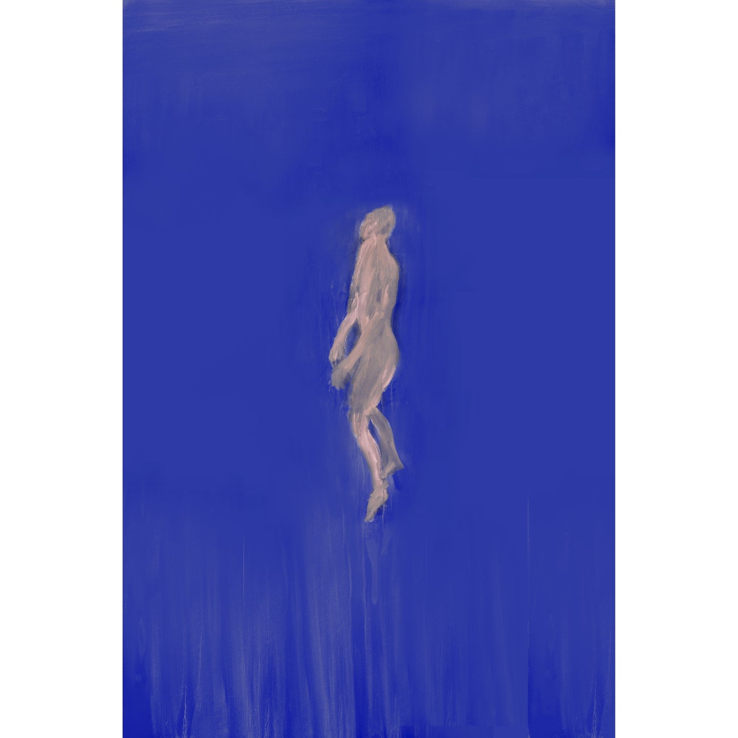 Abstract painting of a figure on a blue background in the blue – Figurative Canvas Print | Modern Luxury Wall Art | Brume Art