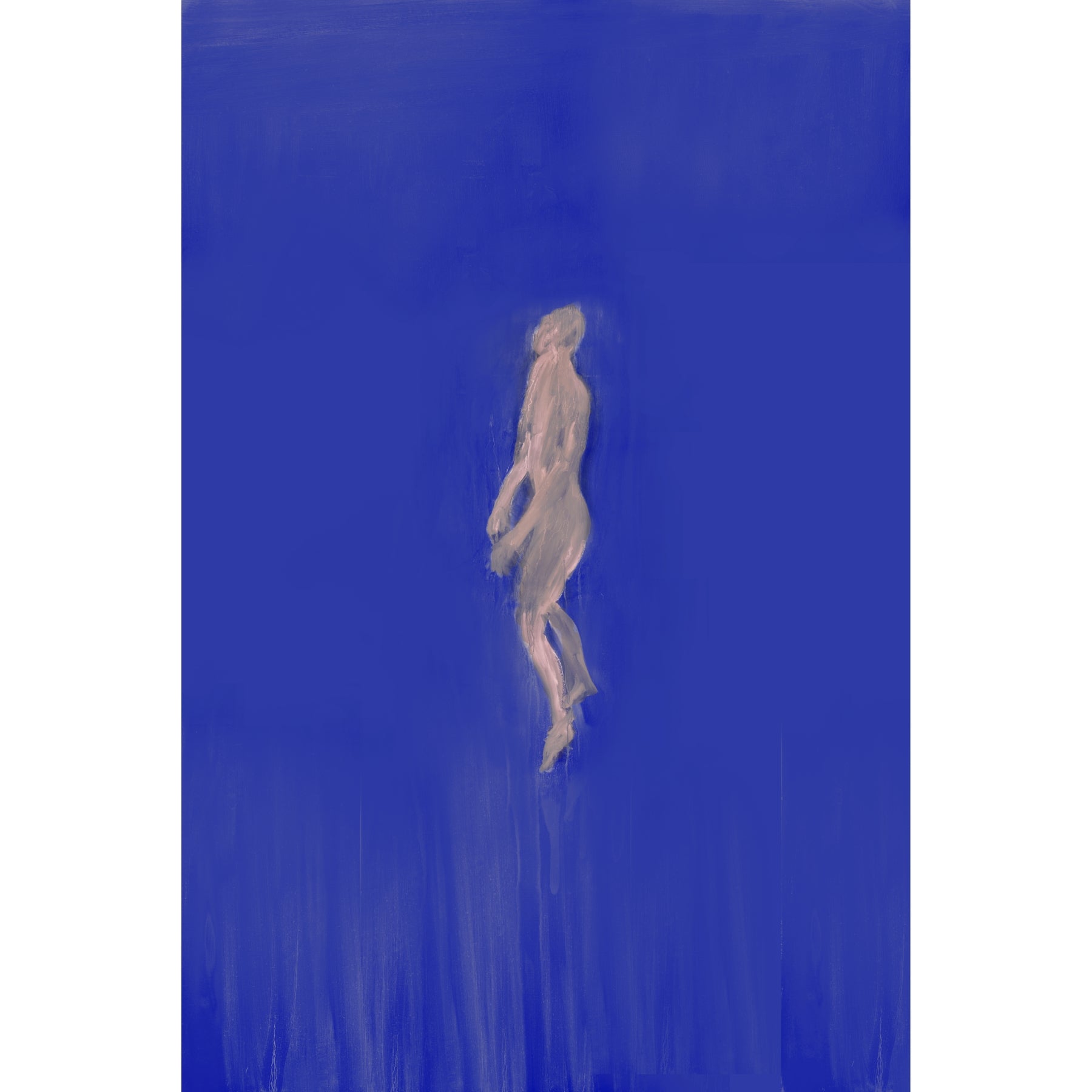 Abstract painting of a figure on a blue background in the blue – Figurative Canvas Print | Modern Luxury Wall Art | Brume Art