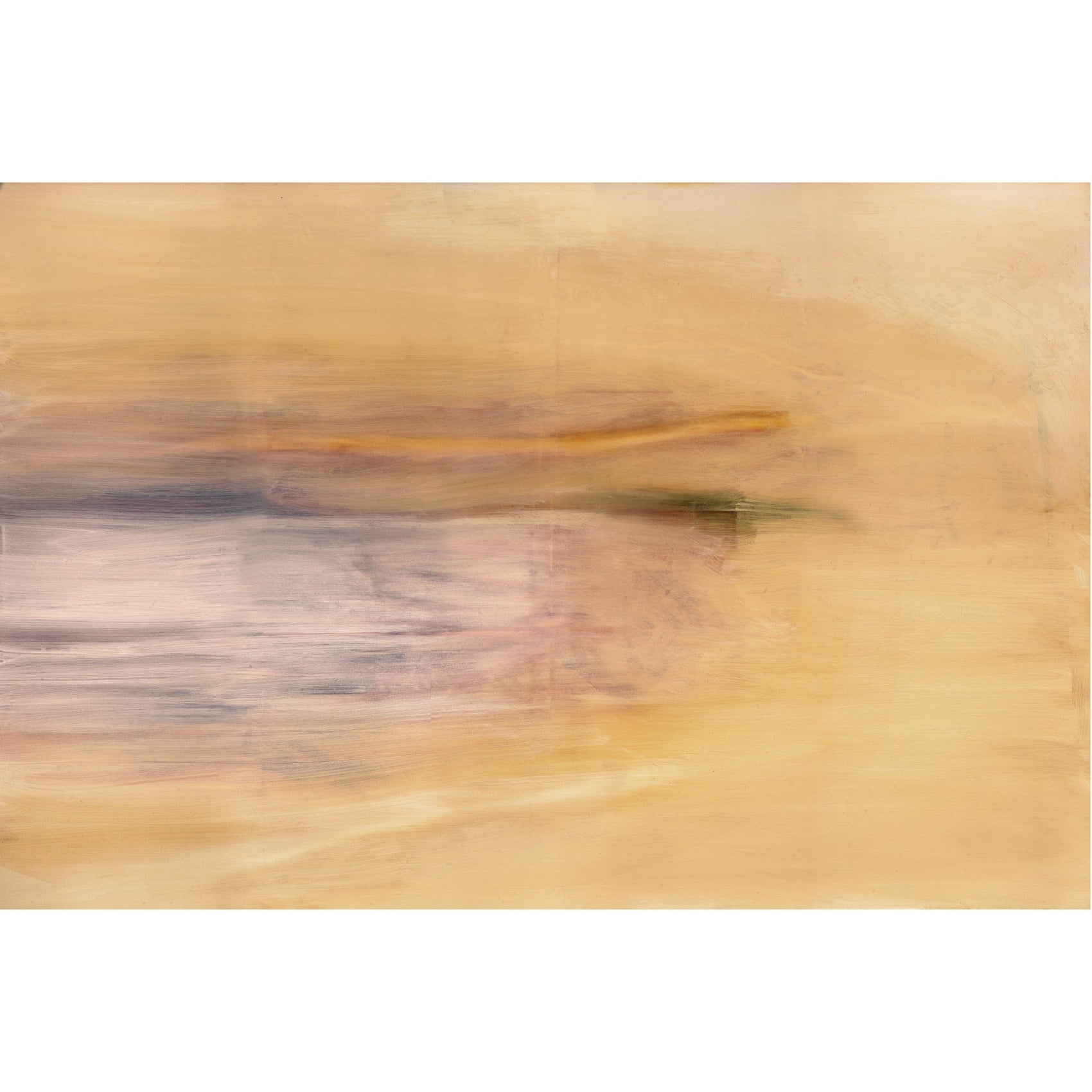 Abstract art with blurred brush strokes on a beige background Field Yellow – Landscape Canvas Wall Art | Large Luxury Print | Brume Art