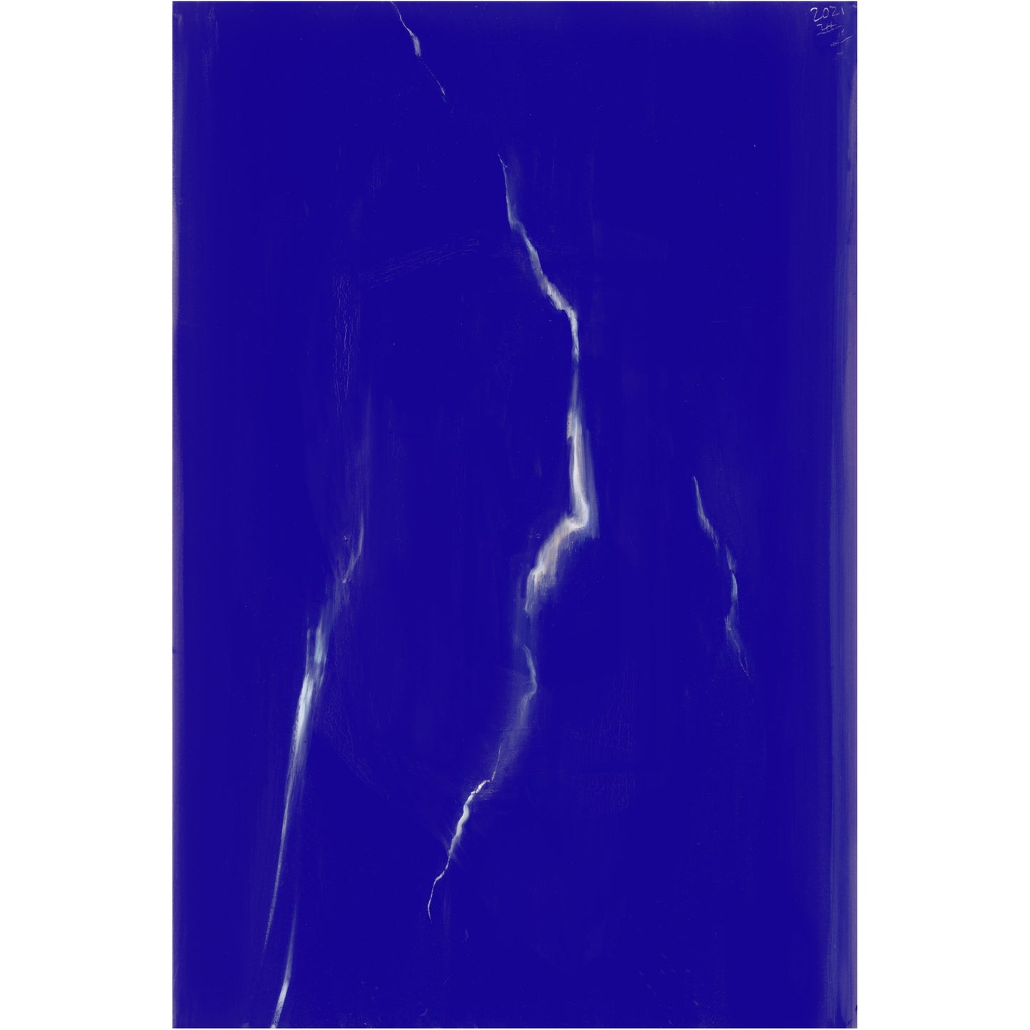 Blue textured material with white veins on a white background Strike – Bold Abstract Canvas Wall Art | Large Luxury Print | Brume Art