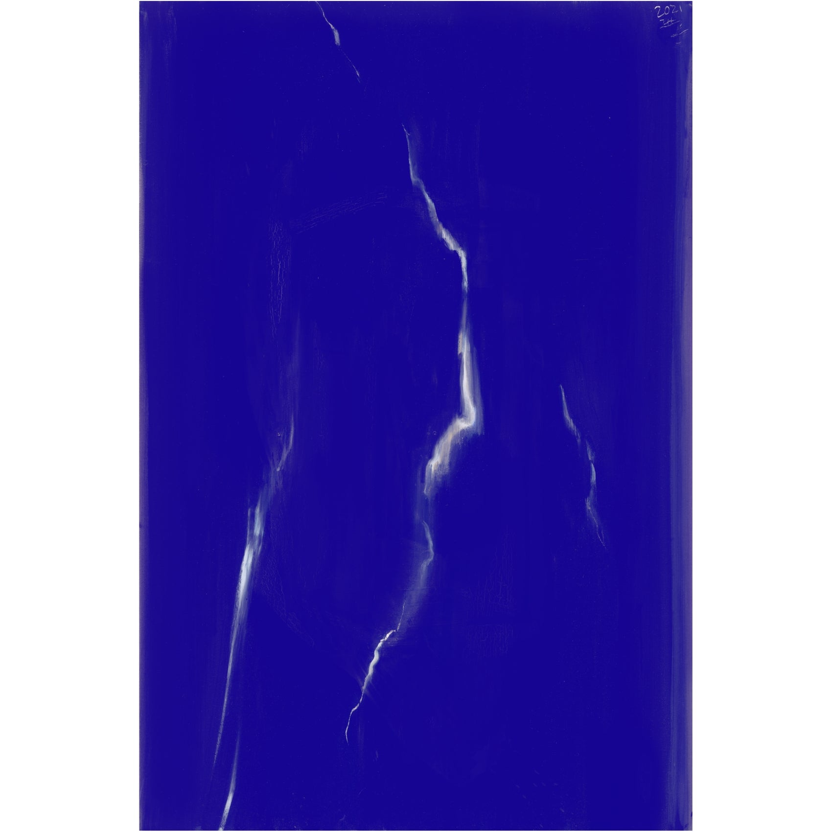 Blue textured material with white veins on a white background Strike – Bold Abstract Canvas Wall Art | Large Luxury Print | Brume Art