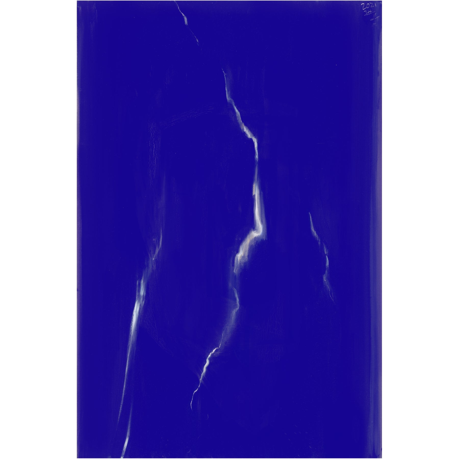Blue textured material with white veins on a white background Strike – Bold Abstract Canvas Wall Art | Large Luxury Print | Brume Art