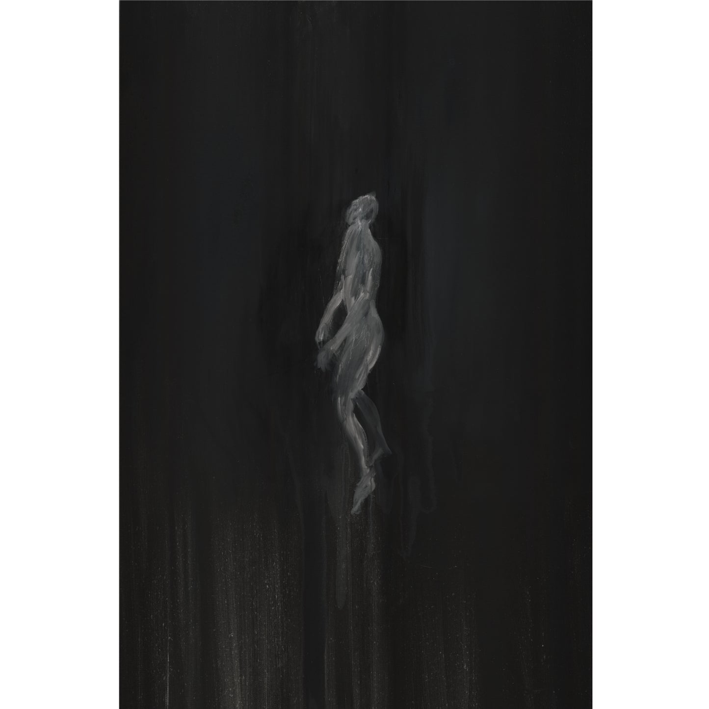 Pencil drawing of a figure against a black background In the black – Bold Abstract Canvas Wall Art | Large Luxury Print | Brume Art