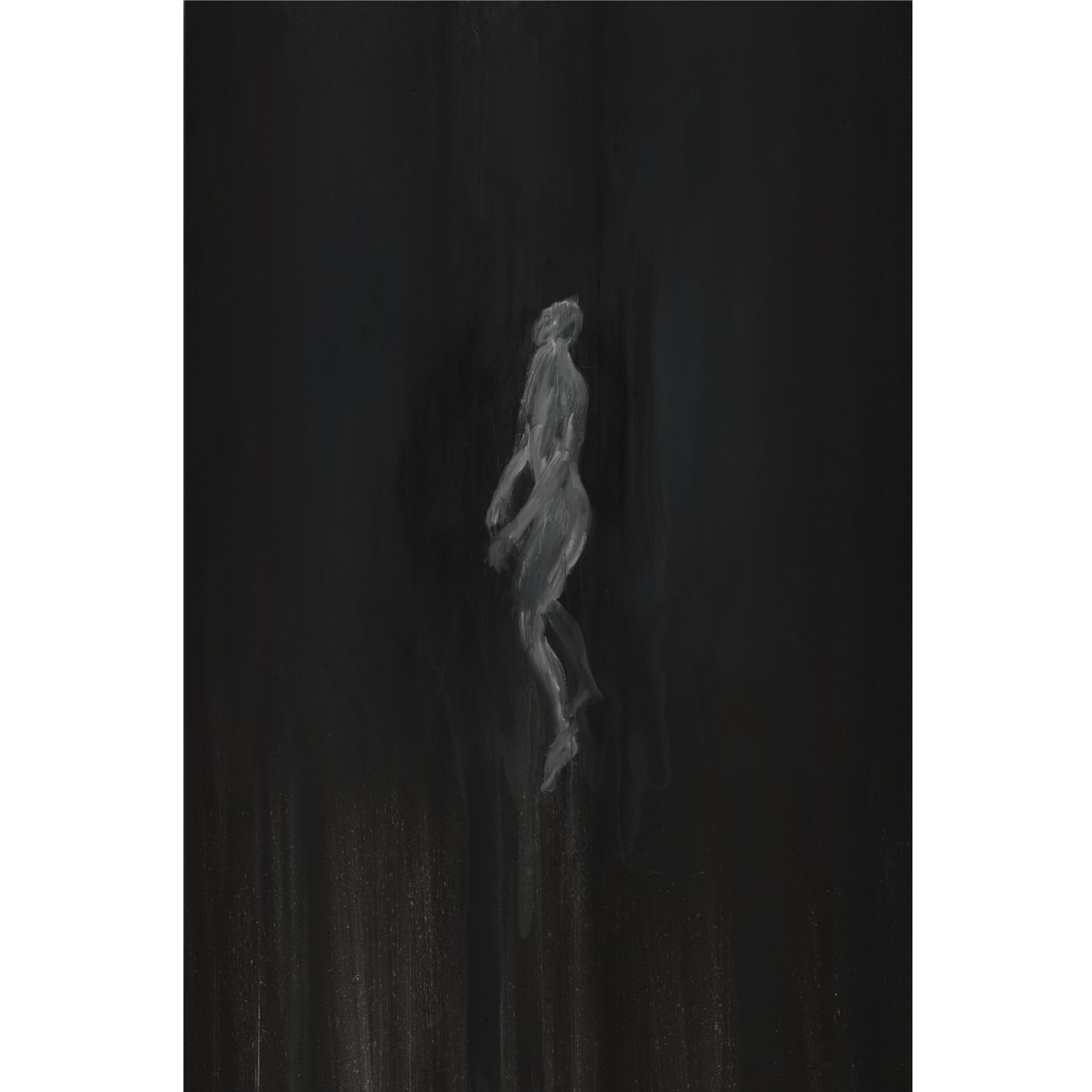 Pencil drawing of a figure against a black background In the black – Bold Abstract Canvas Wall Art | Large Luxury Print | Brume Art