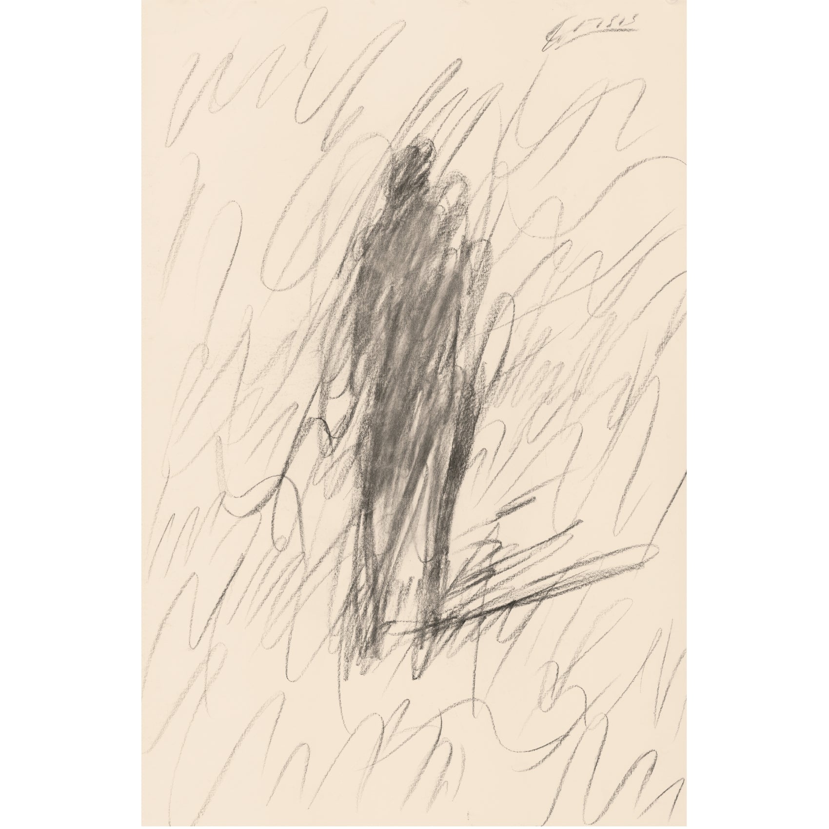 Abstract black ink drawing on beige paper. Silhouette Sketch – Figurative Sketch Canvas Print | Luxury Wall Art | Brume Art