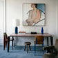 Modern office with a desk, chairs, and abstract painting on the wall. Held body – Figurative Canvas Wall Art | Contemporary Luxury Print | Brume Art