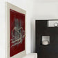 Modern interior with abstract red and white painting on a white wall. Tension – Bold Abstract Canvas Print | Large Luxury Wall Art | Brume Art