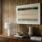 Decorative items on a wooden shelf against a wooden wall Horizon – Bold Abstract Canvas Print | Large Luxury Wall Art | Brume Art | Luxury Wall Decor | Large Canvas Wall Art | Oversized Wall Hanging-Brume art