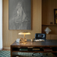 Modern office interior with a desk, lamp, and artwork on a wall. Still 2 – Serene Abstract Canvas Print | Premium Luxury Wall Art | Brume Art