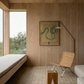 Modern interior with wooden walls, a wicker chair, and a bench. Snake 2 – Nature Canvas Wall Art | Premium Luxury Print | Brume Art