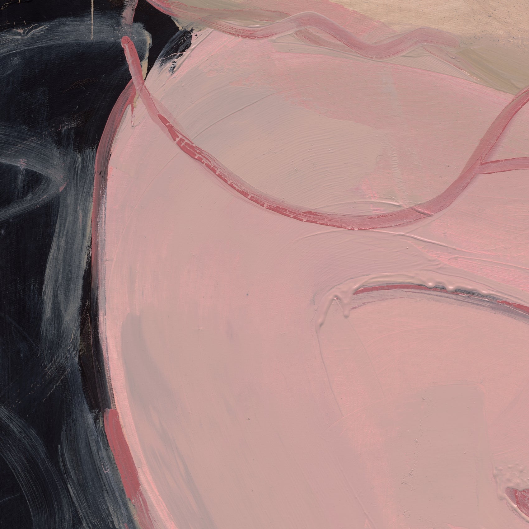 Close-up of a pink plastic container with a clear lid on a dark background Embrace – Figurative Canvas Wall Art | Oversized Luxury Print | Brume Art