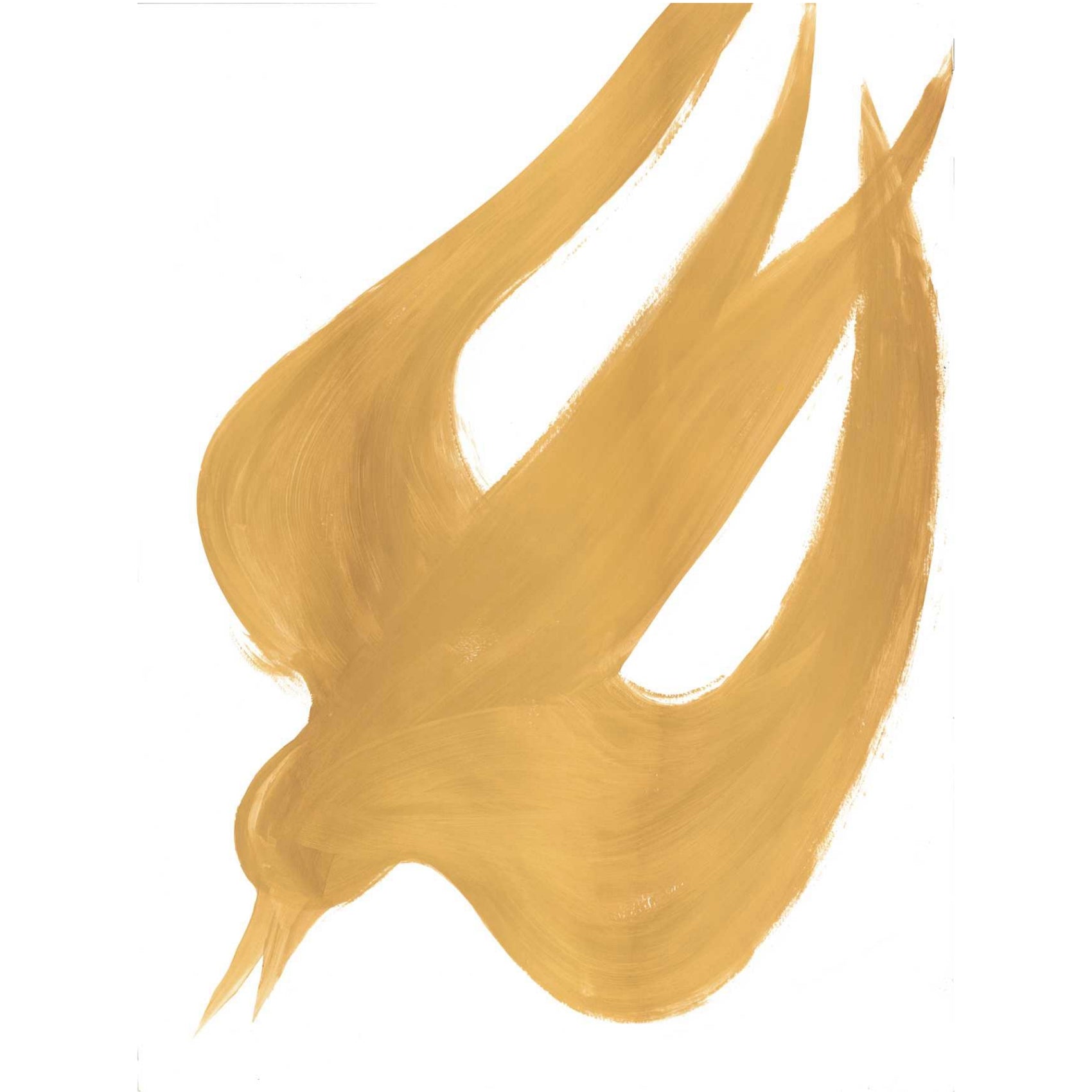 Gold paint swatch on a white background Golden Bird – Elegant Nature Canvas Print | Luxury Wall Art | Brume Art