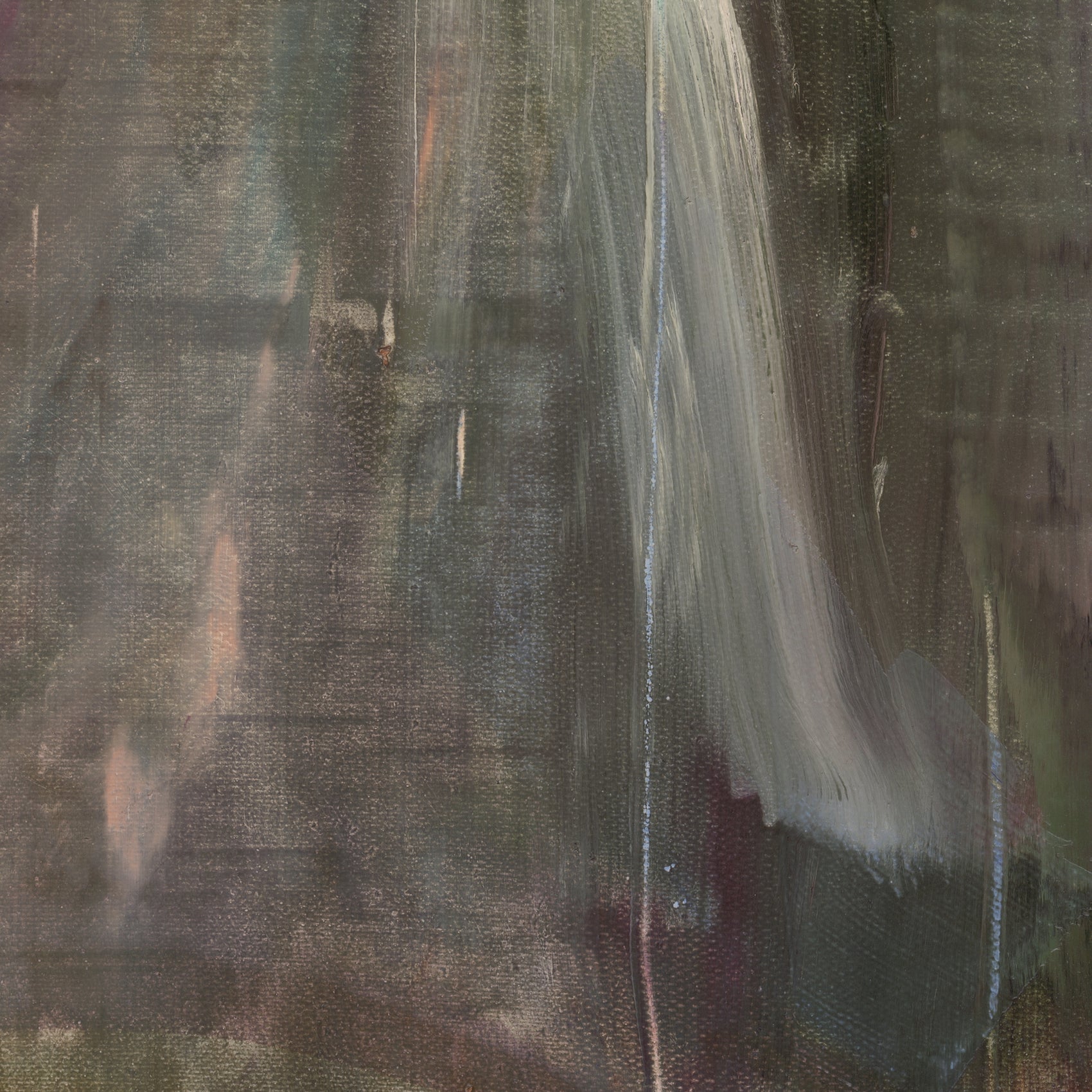 Abstract painting with textured brushstrokes in various shades of green and brown. Field green – Bold Abstract Canvas Wall Art | Large Luxury Print | Brume Art 