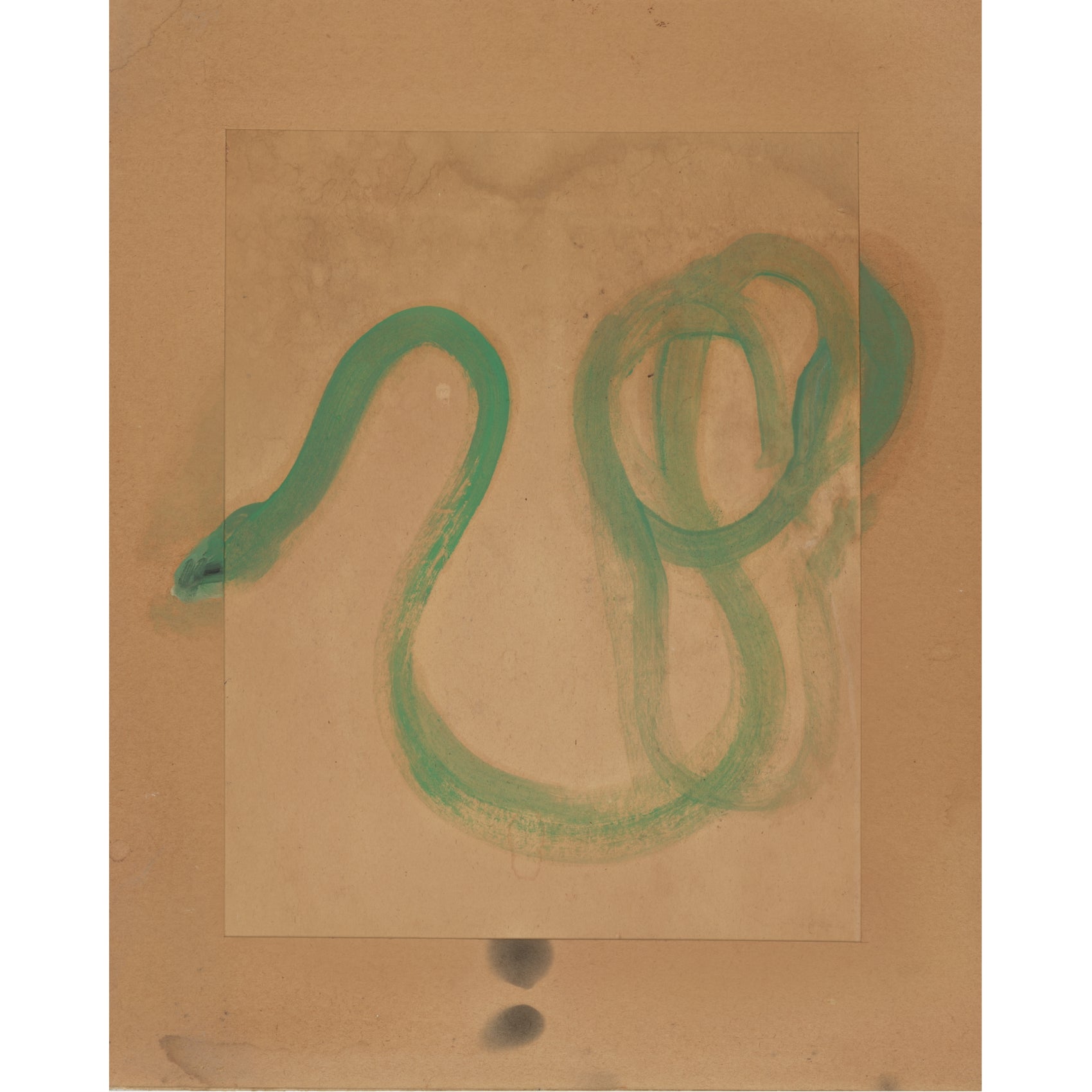 Green snake illustration on a brown background Green Snake 2 – Nature Canvas Wall Art | Premium Luxury Print | Brume Art