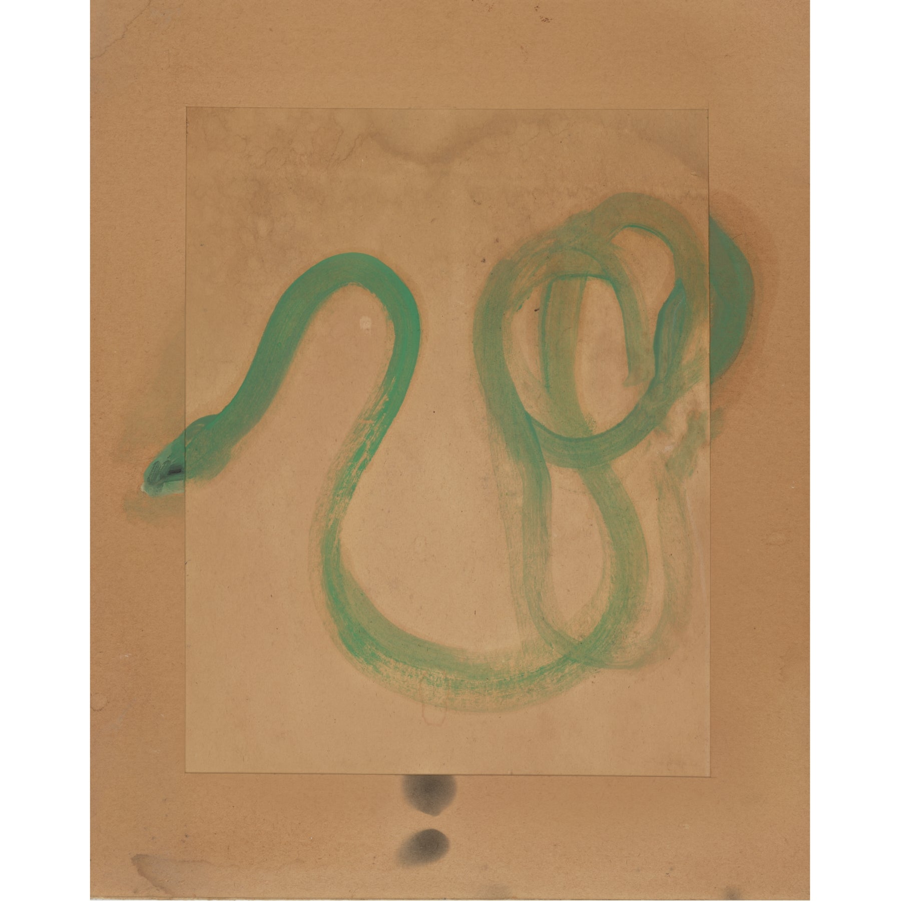 Green snake illustration on a brown background Green Snake 2 – Nature Canvas Wall Art | Premium Luxury Print | Brume Art