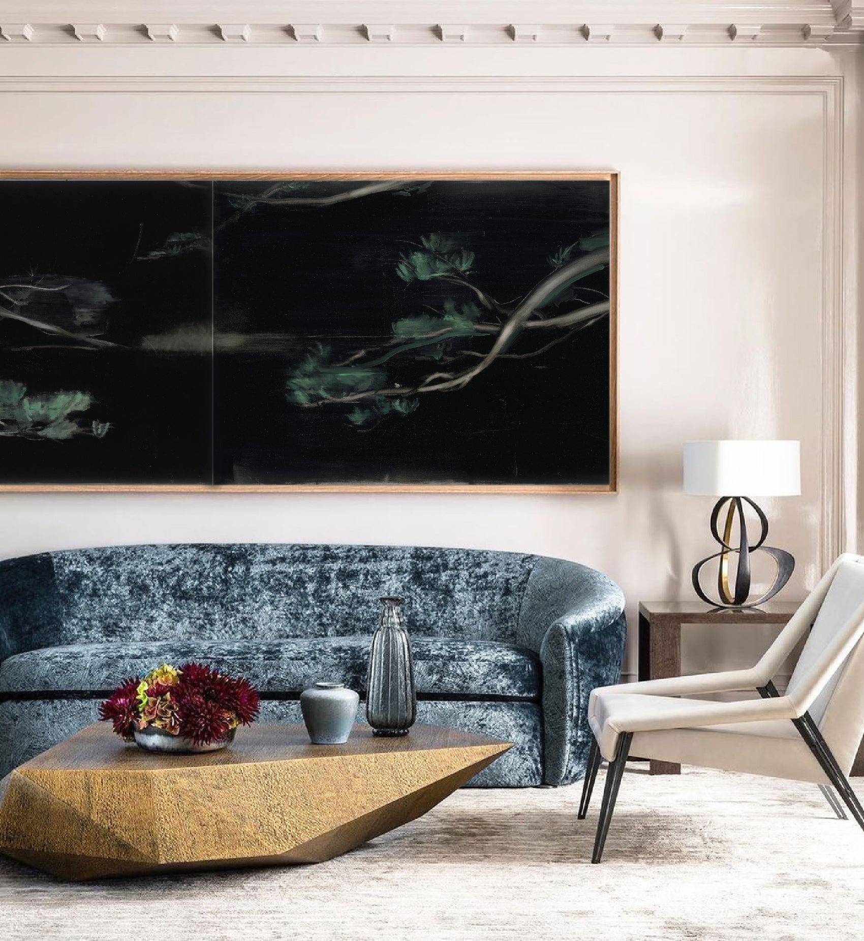 Pine- Abstract Diptych Canvas Art | Large Luxury Wall Print | Brume Art | Luxury Wall Decor | Large Canvas Wall Art | Oversized Wall Hanging-Brume art