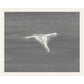 Abstract white drawing on a gray textured background Thong - Minimalist Abstract Canvas Art | Large Luxury Wall Print | Brume Art