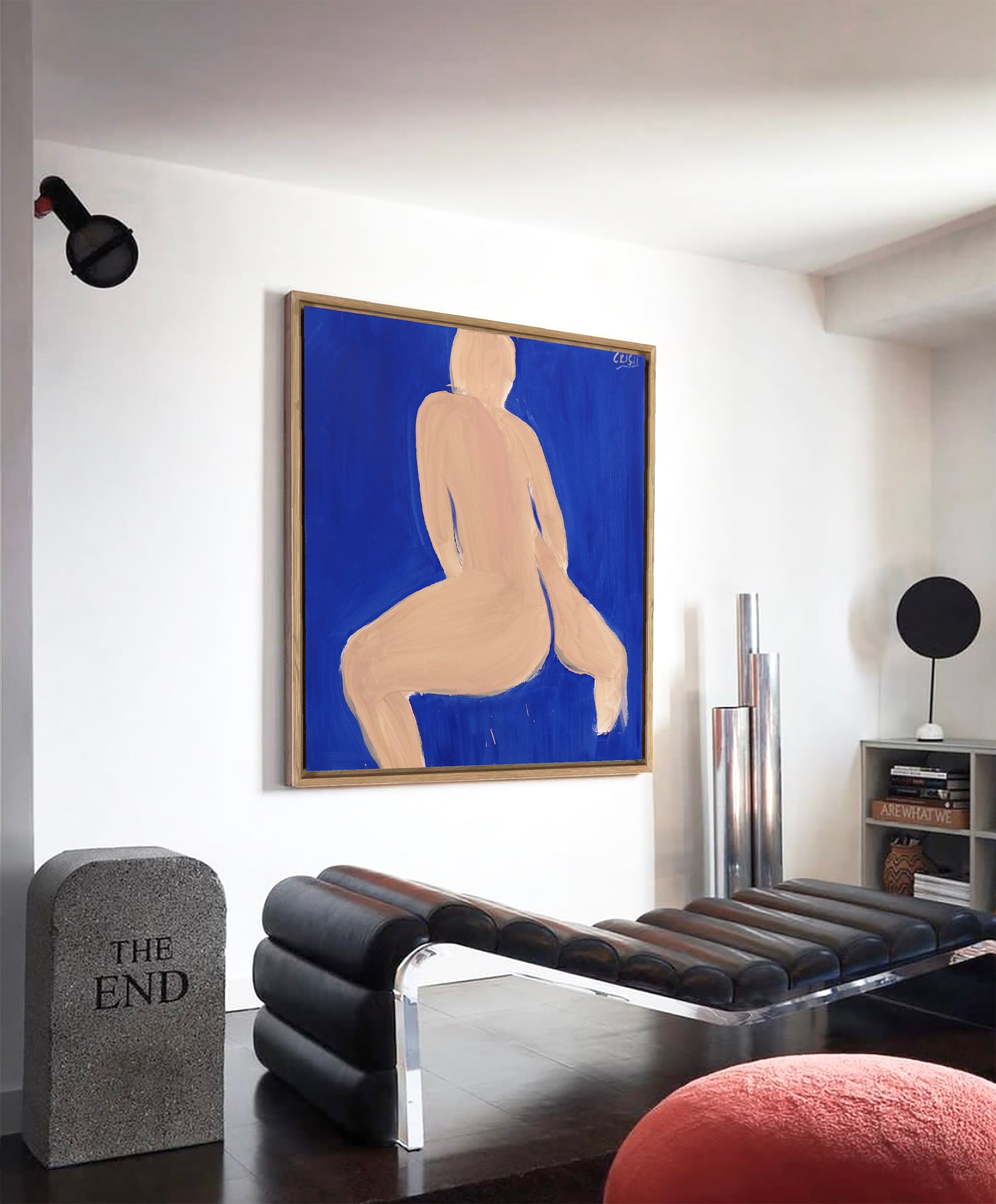 Figure in blue – Figurative Abstract Canvas | Premium Wall Art | Brume Art | Luxury Wall Decor | Large Canvas Wall Art | Oversized Wall Hanging-Brume art