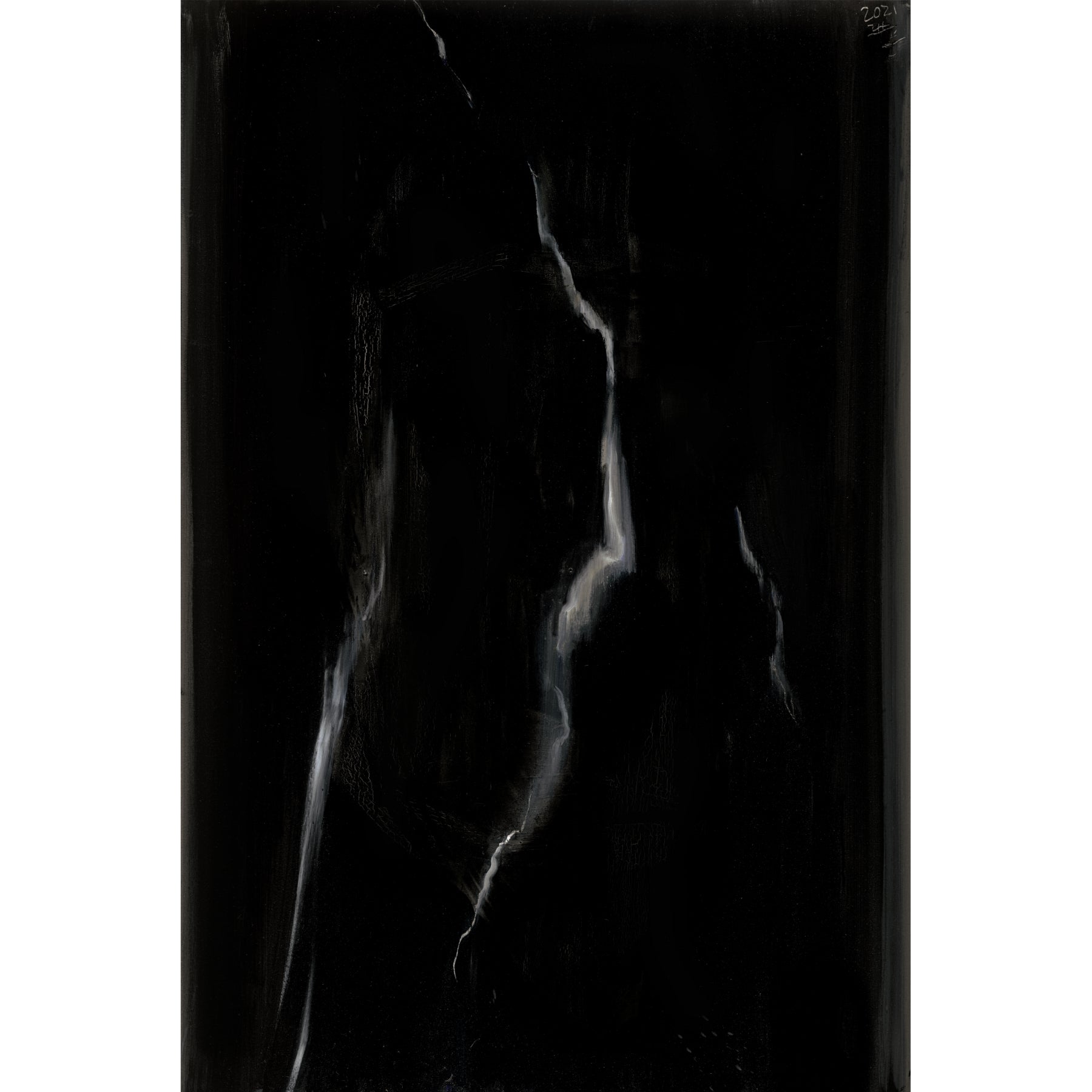Black and white abstract art with a central figure Strike 2 – Bold Abstract Canvas Wall Art | Premium Luxury Print | Brume Art
