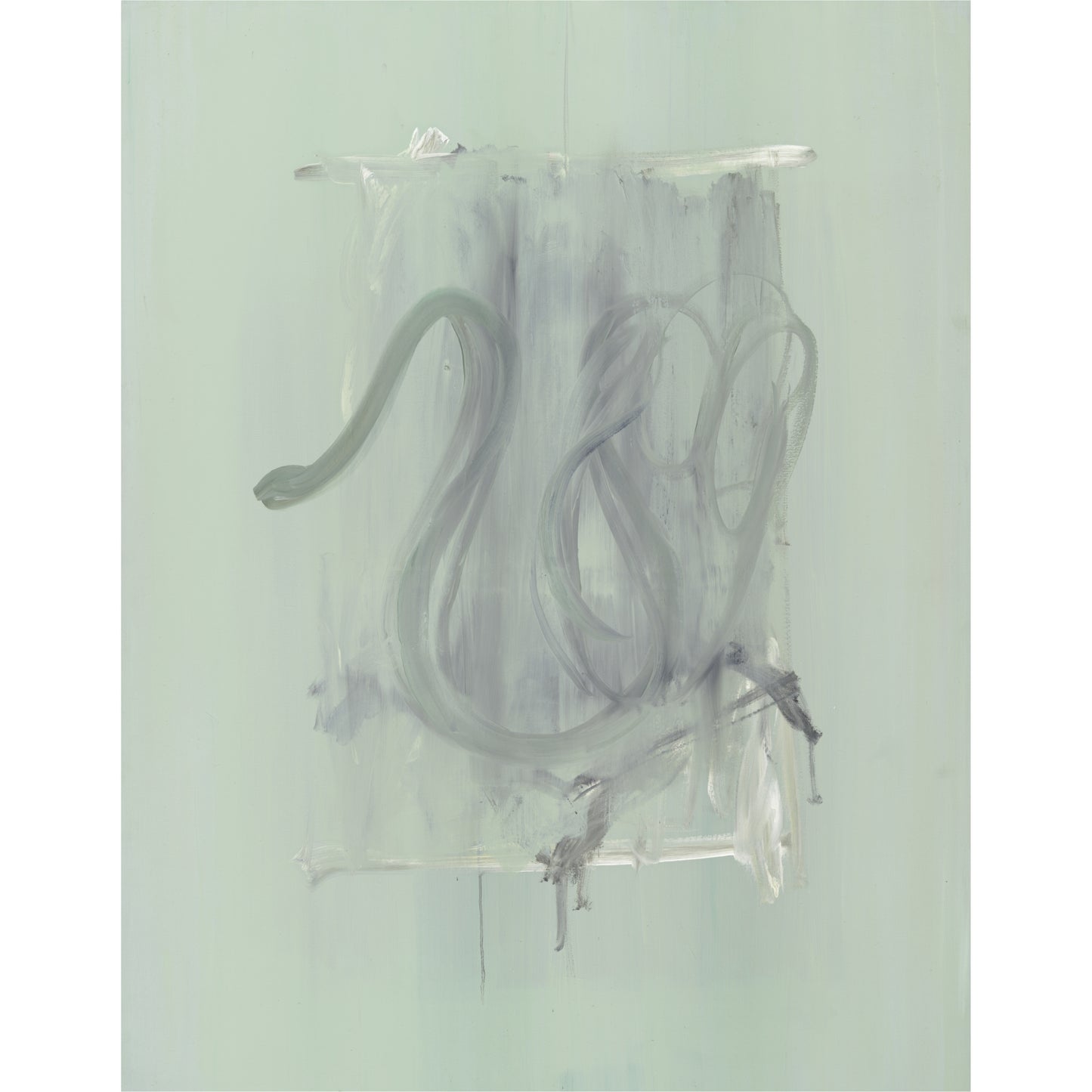Clear plastic bag with gray cables on a light green background tension 3 – Textured Abstract Canvas Art | Premium Luxury Wall Decor | Brume Art