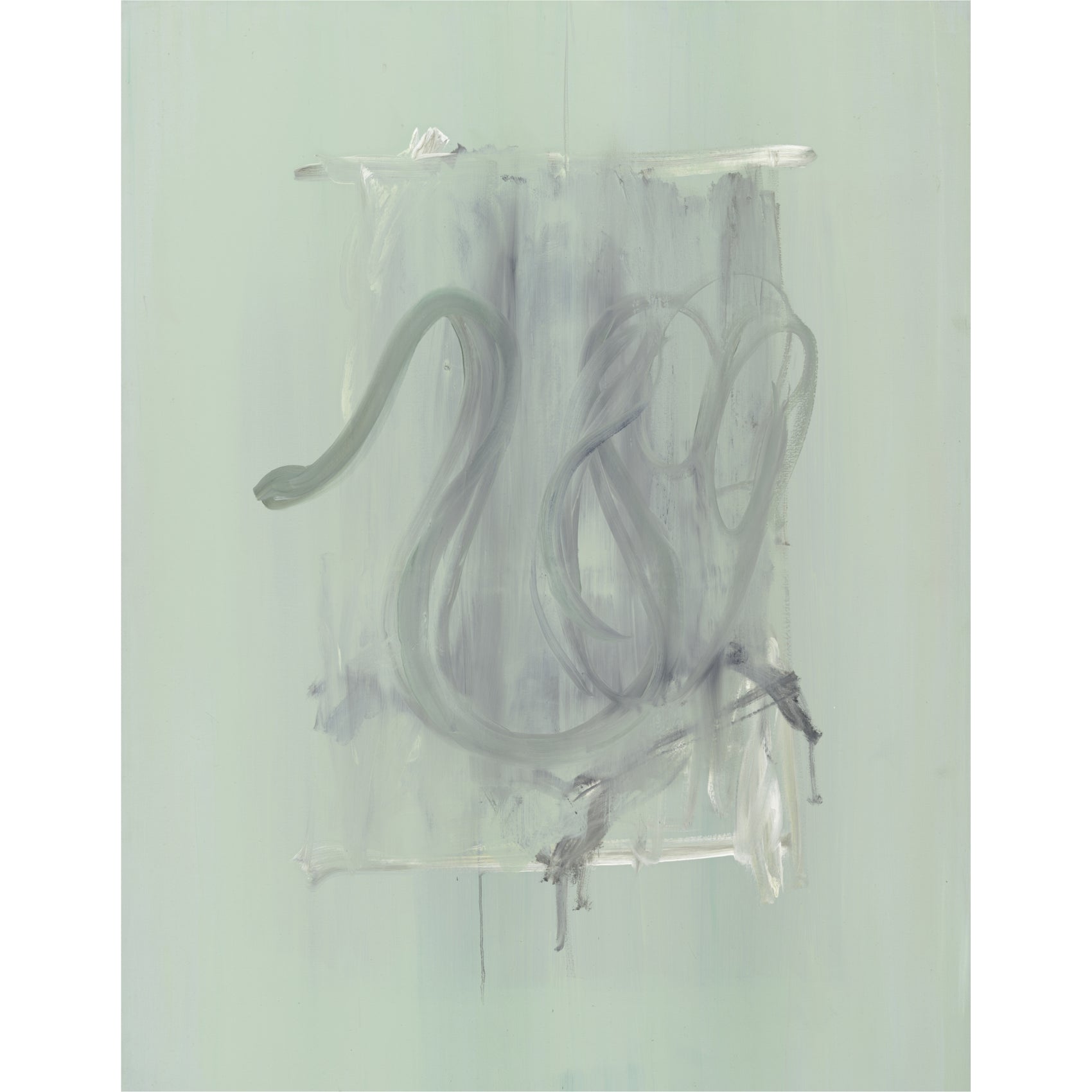 Clear plastic bag with gray cables on a light green background tension 3 – Textured Abstract Canvas Art | Premium Luxury Wall Decor | Brume Art