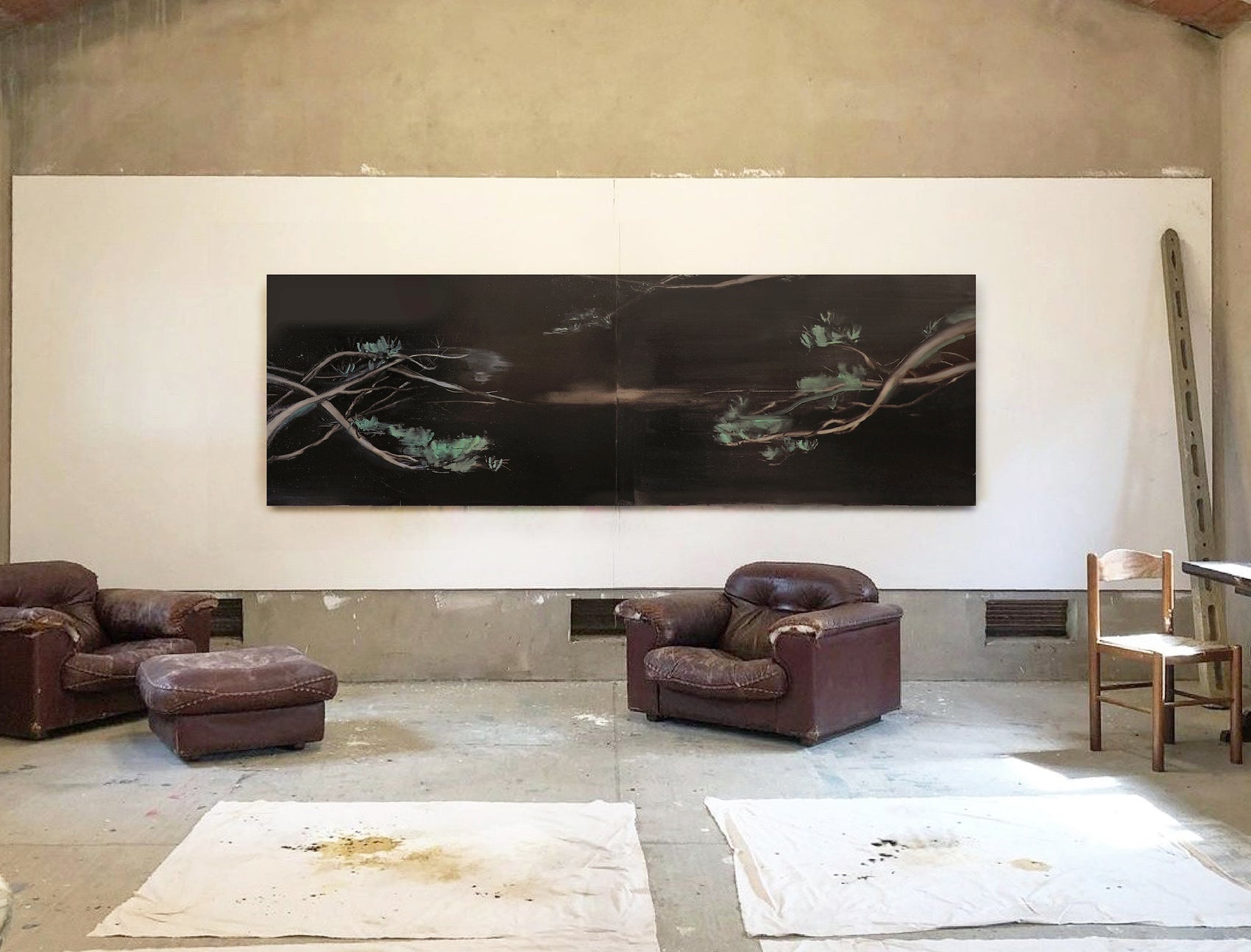 Pine- Abstract Diptych Canvas Art | Large Luxury Wall Print | Brume Art | Luxury Wall Decor | Large Canvas Wall Art | Oversized Wall Hanging-Brume art