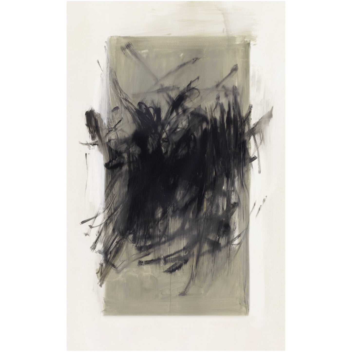 Abstract black and gray painting on a white background Tension 2 – Bold Abstract Canvas Print | Large Luxury Wall Art | Brume Art