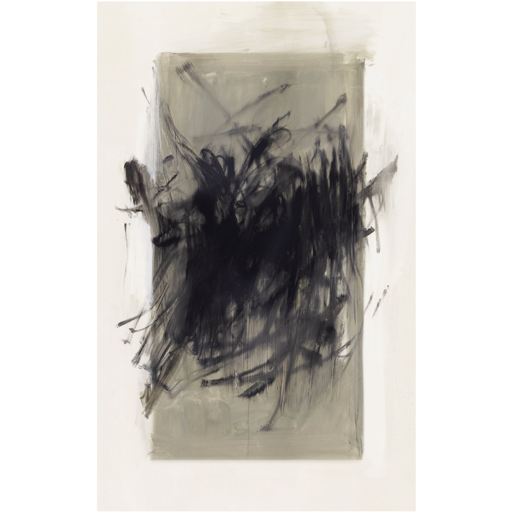 Abstract black and gray painting on a white background Tension 2 – Bold Abstract Canvas Print | Large Luxury Wall Art | Brume Art