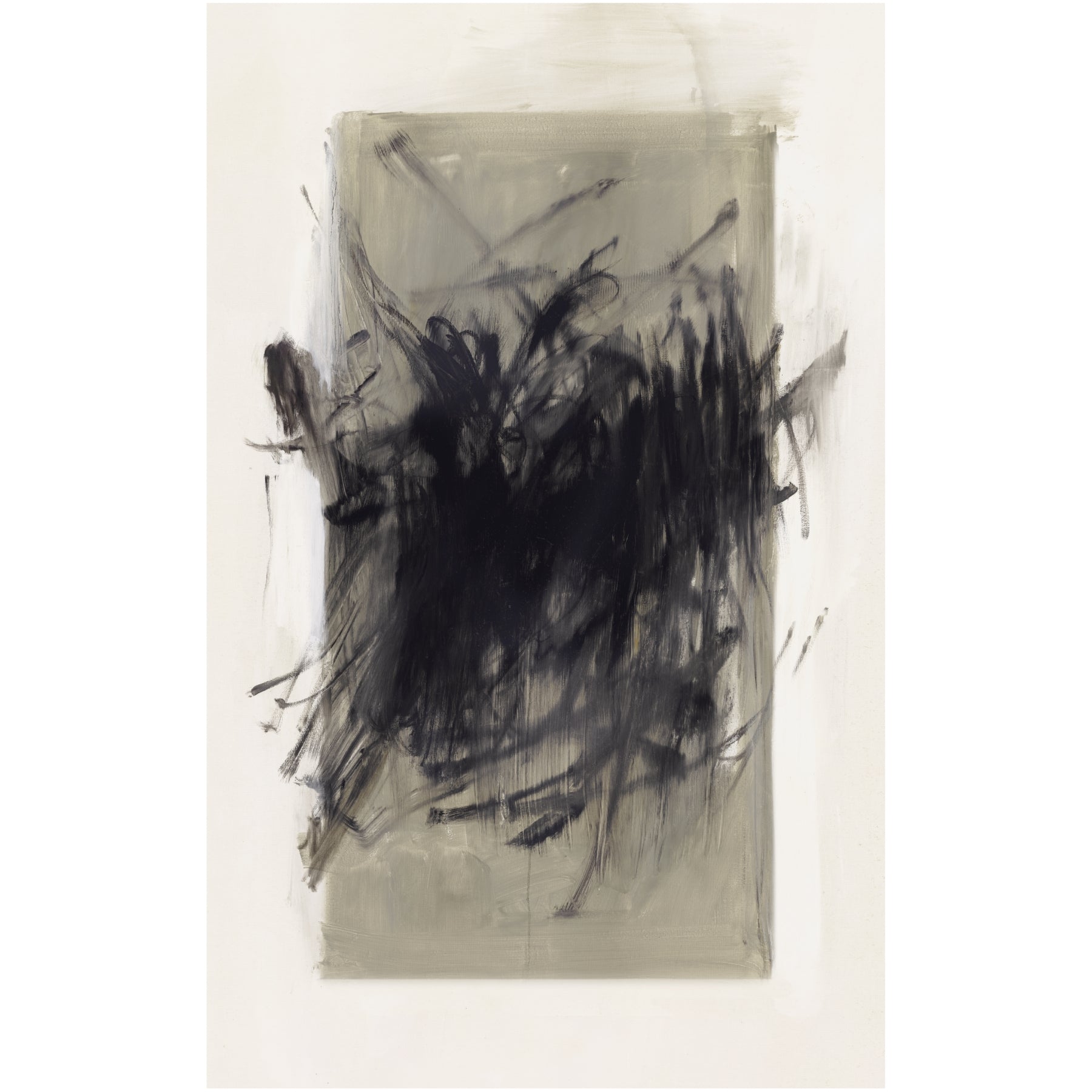 Abstract black and gray painting on a white background Tension 2 – Bold Abstract Canvas Print | Large Luxury Wall Art | Brume Art
