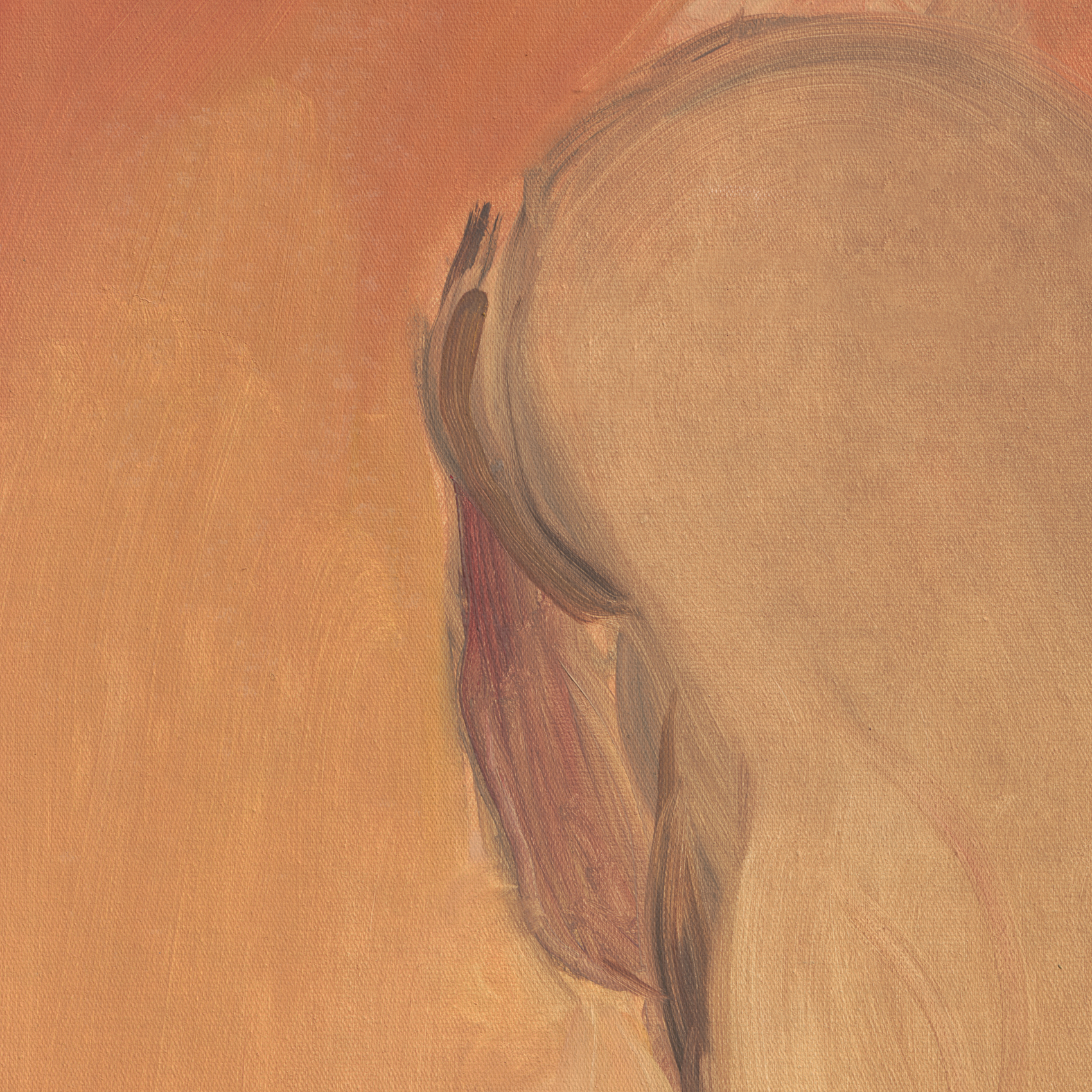 Abstract art with wavy lines on a textured brown background Presence – Contemporary Figurative Canvas Print | Luxury Wall Art | Brume Art