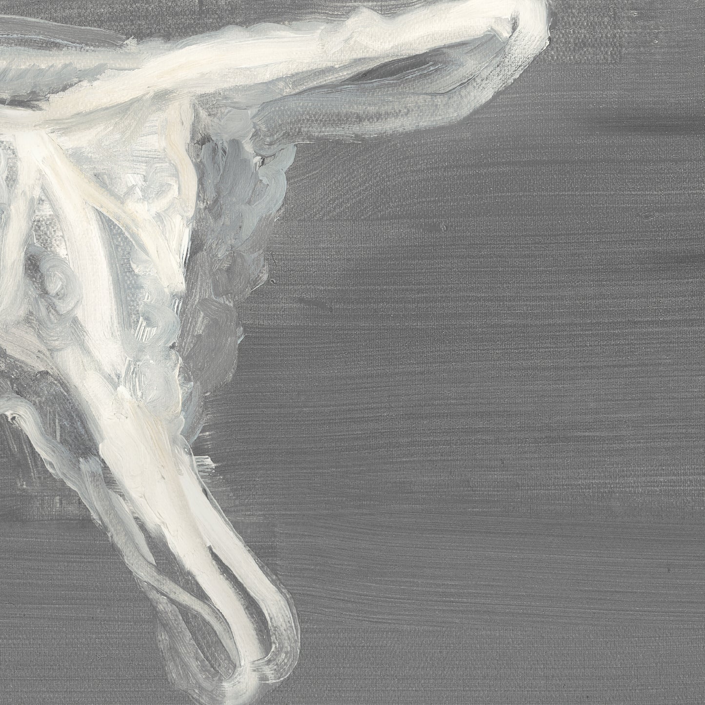 Close-up of a textured gray surface with white paint strokes Thong - Minimalist Abstract Canvas Art | Large Luxury Wall Print | Brume Art