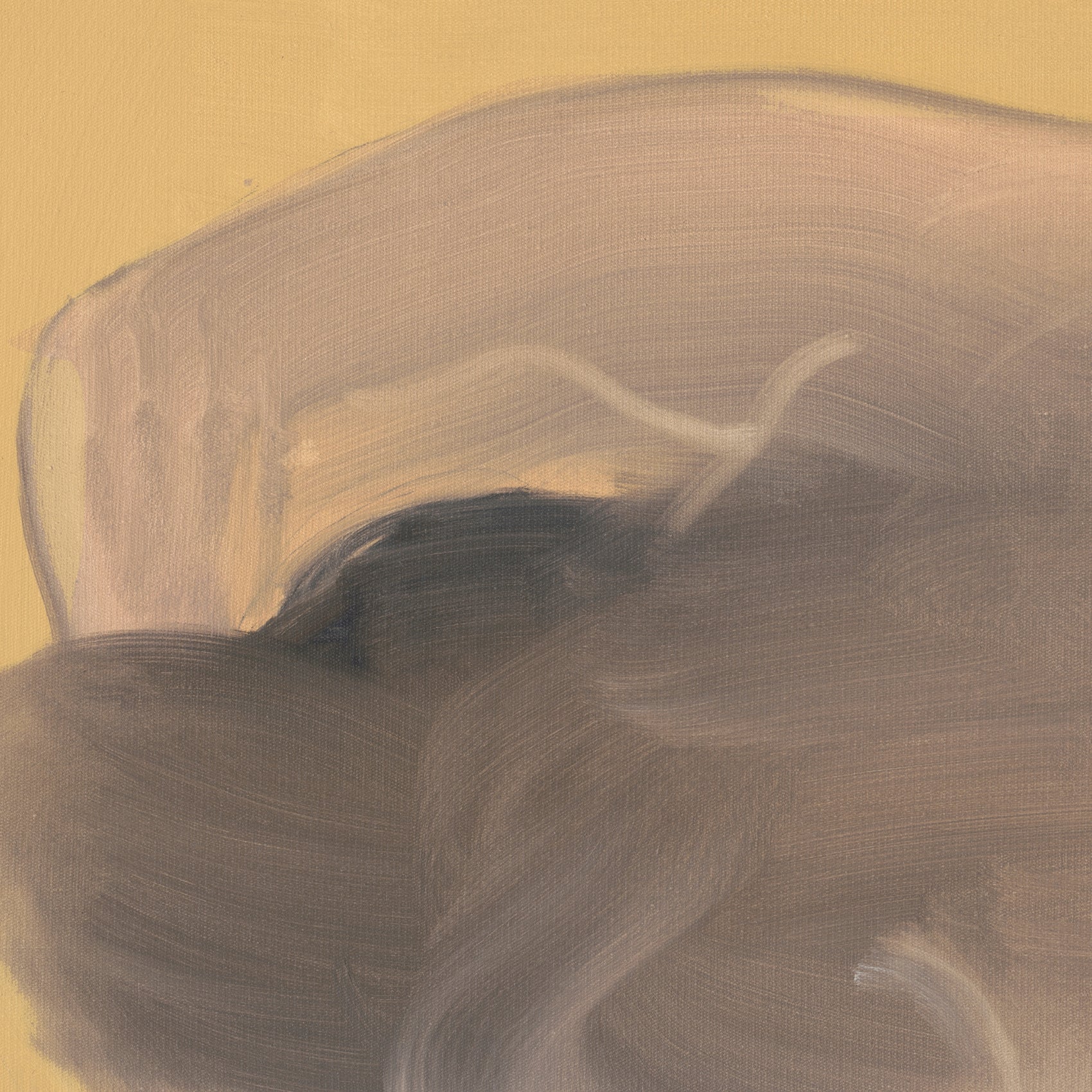 Abstract painting with brown and beige tones on a gold background Soft Body – Figurative Abstract Canvas Print | Premium Wall Art | Brume Art