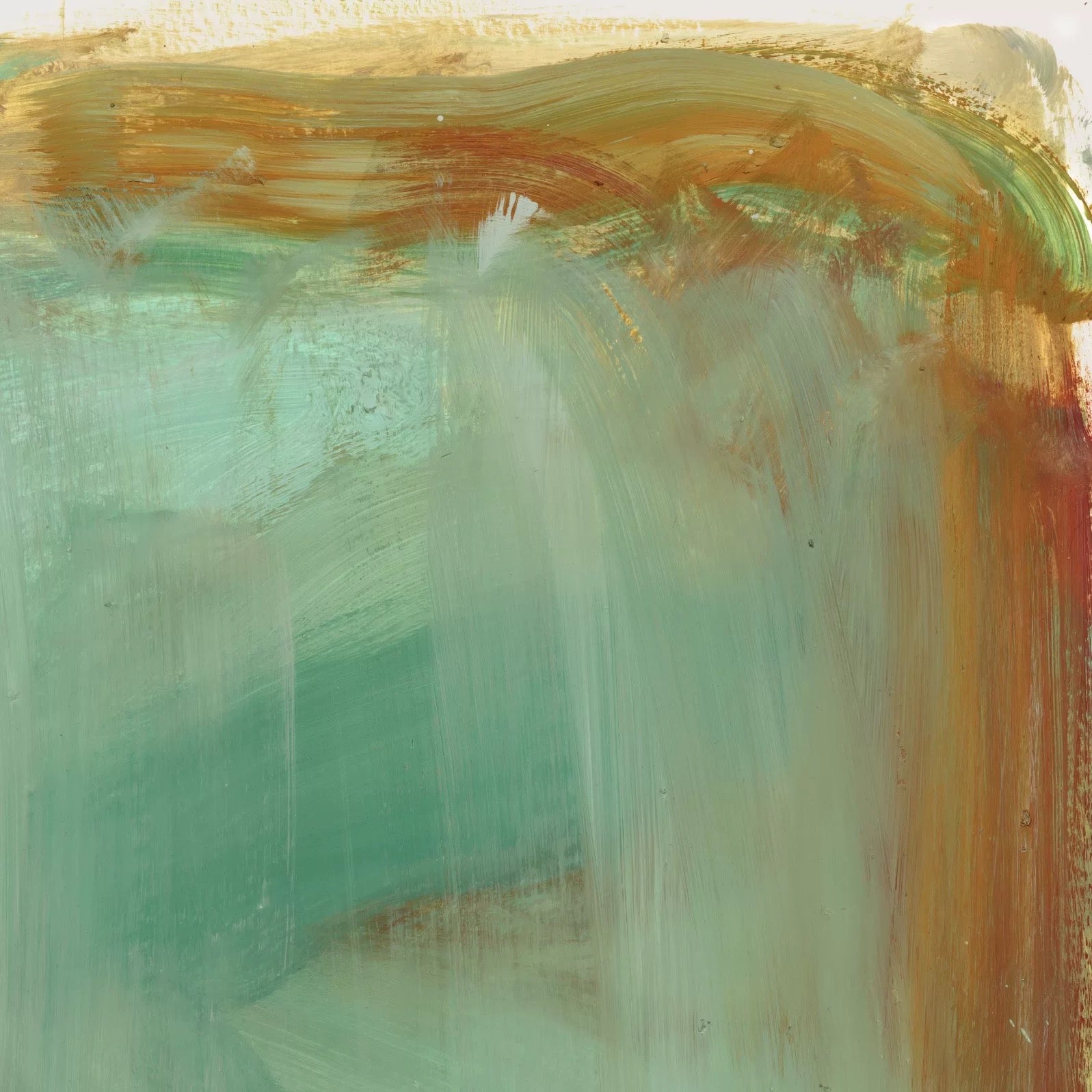 Abstract painting with green and brown tones on a white background Field green 2 – Abstract Canvas Wall Art | Large Luxury Print | Brume Art| Luxury Wall Decor | Large Canvas Wall Art | Oversized Wall Hanging-Brume art