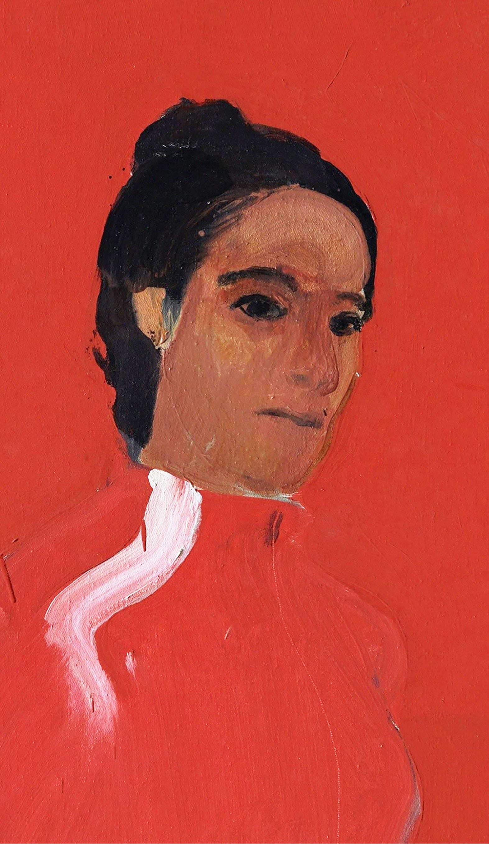 The Woman in Red – Portrait Canvas Wall Art | Large Luxury Print | Brume Art Luxury Wall Decor | Large Canvas Wall Art | Oversized Wall Hanging-Brume art