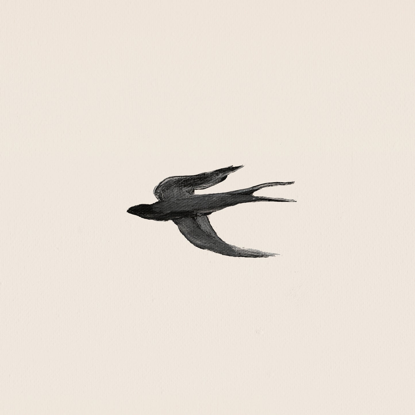 Black and white illustration of a bird on a beige background Birds – Nature Canvas Wall Art | Large Luxury Print | Brume Art