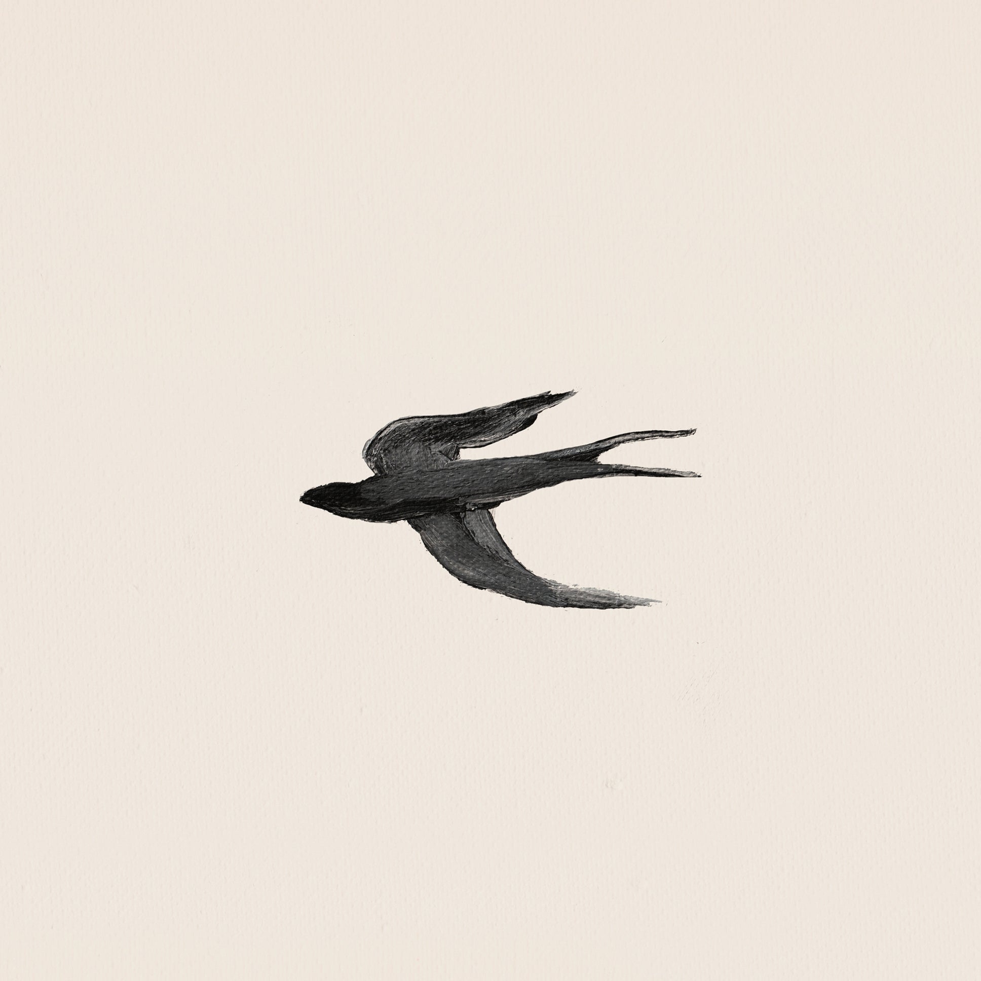 Black and white illustration of a bird on a beige background Birds – Nature Canvas Wall Art | Large Luxury Print | Brume Art