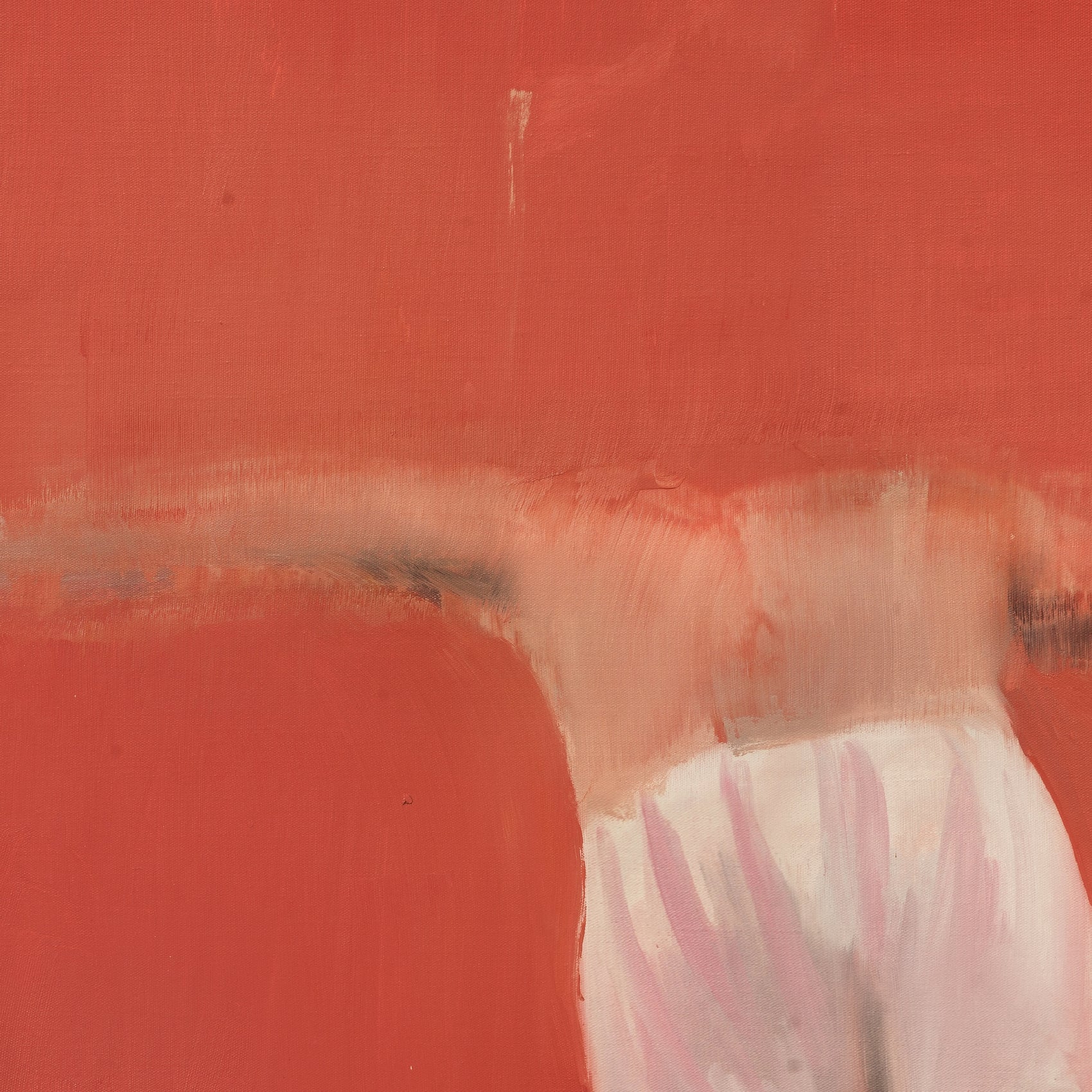 Abstract art with red background and white brush strokes. Into Red – Bold Abstract Canvas Wall Art | Large Luxury Print | Brume Art