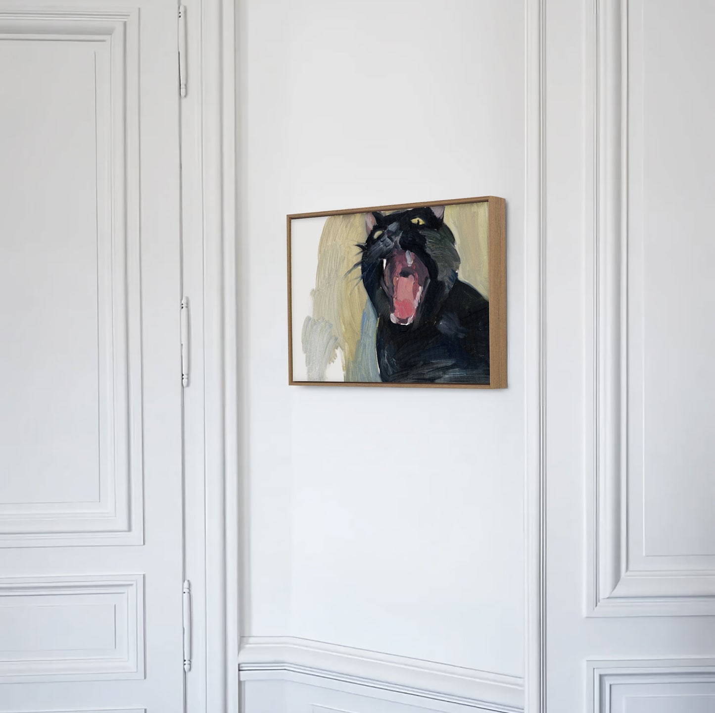 Black Cat – Contemporary Animal Canvas Art | Luxury Wall Decor | Brume Art| Luxury Wall Decor | Large Canvas Wall Art | Oversized Wall Hanging-Brume art