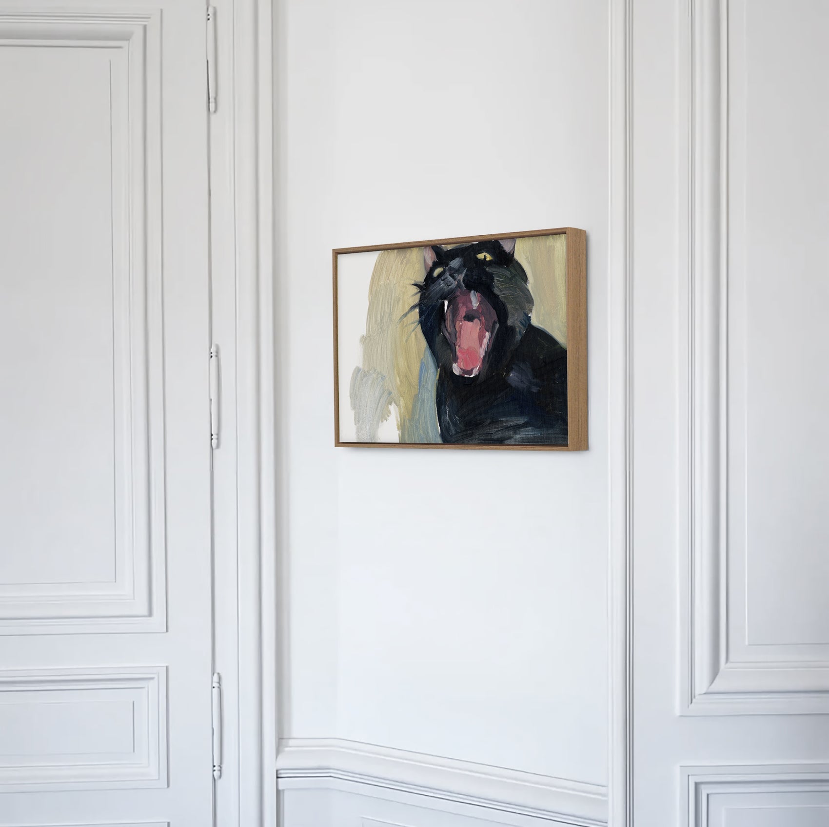 Black Cat – Contemporary Animal Canvas Art | Luxury Wall Decor | Brume Art| Luxury Wall Decor | Large Canvas Wall Art | Oversized Wall Hanging-Brume art