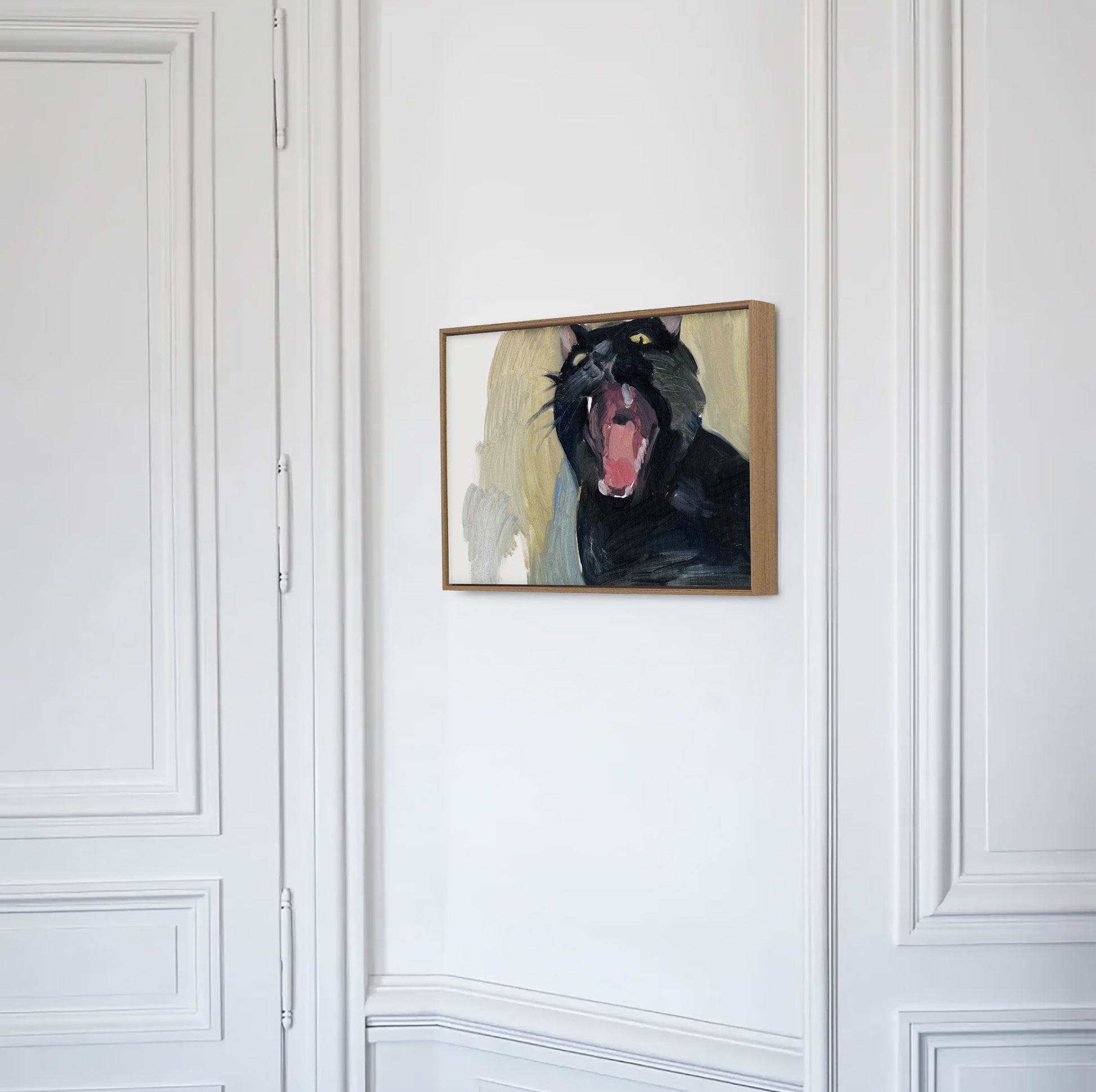 Black Cat – Contemporary Animal Canvas Art | Luxury Wall Decor | Brume Art| Luxury Wall Decor | Large Canvas Wall Art | Oversized Wall Hanging-Brume art