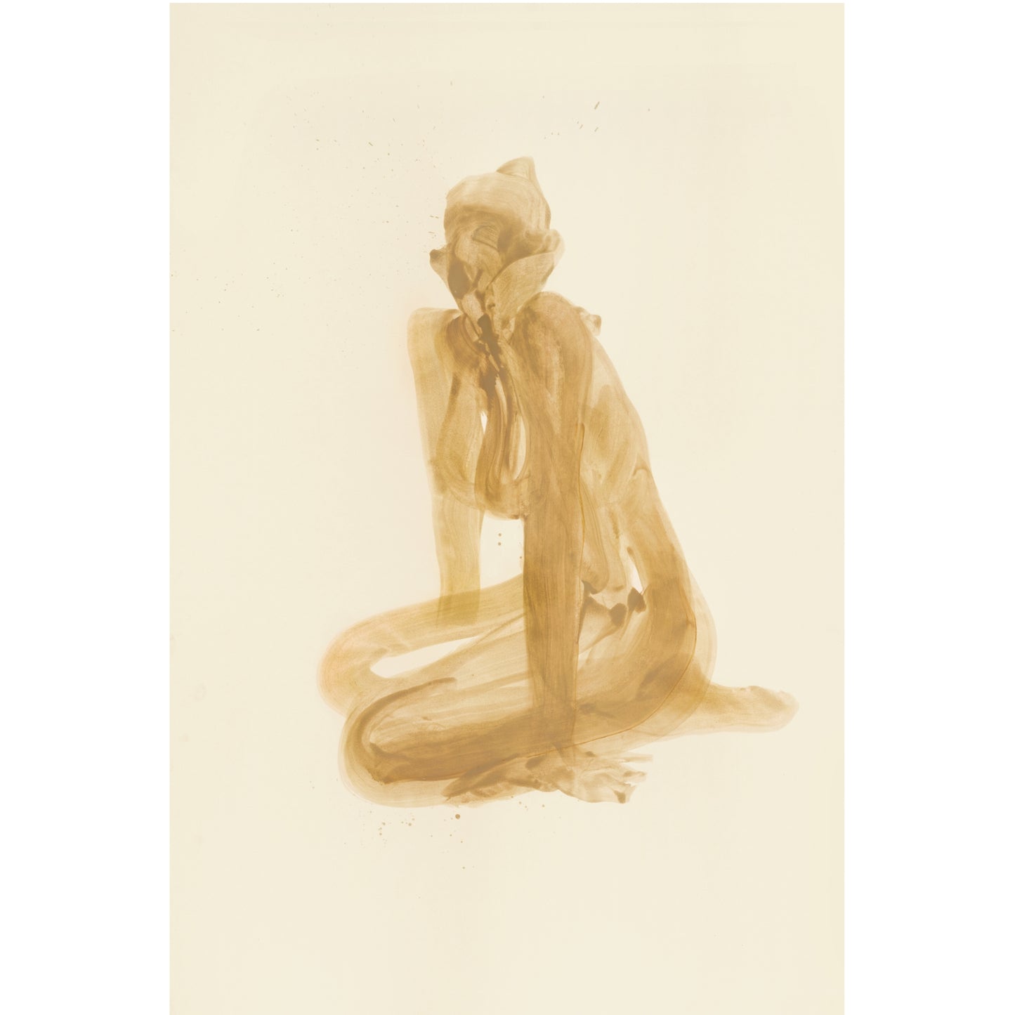 Artistic depiction of a hooded figure on a beige background Still 3 – Serene Abstract Canvas Print | Premium Luxury Wall Art | Brume Art