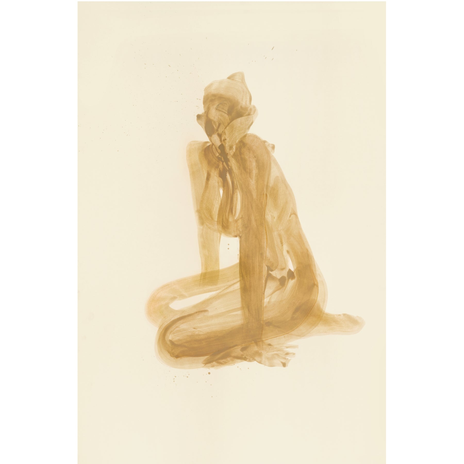 Artistic depiction of a hooded figure on a beige background Still 3 – Serene Abstract Canvas Print | Premium Luxury Wall Art | Brume Art