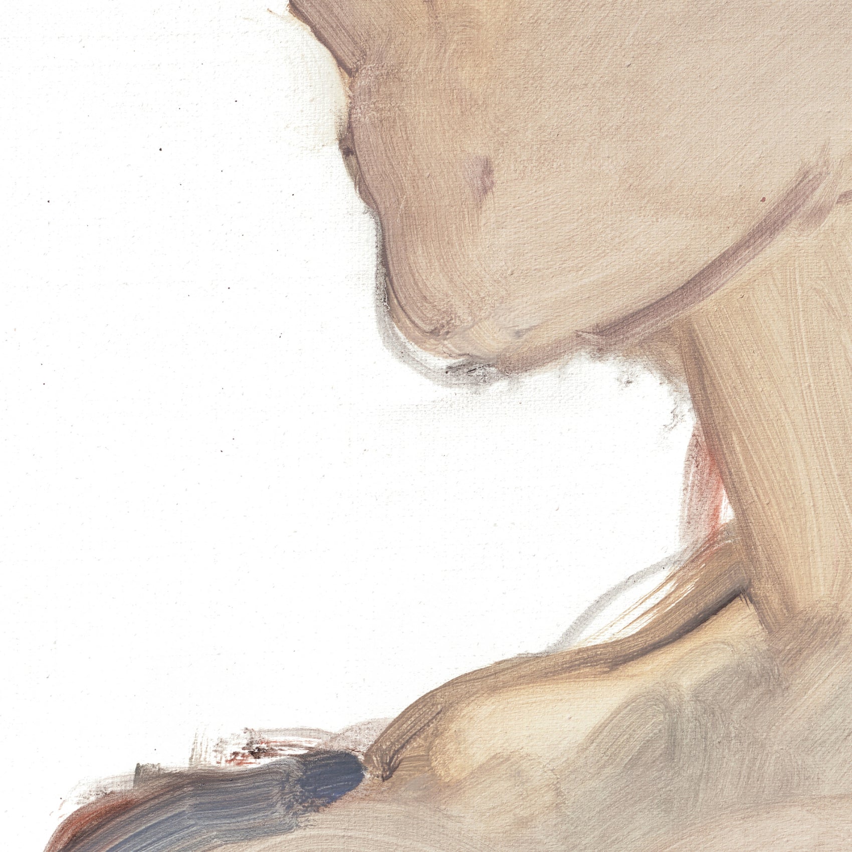 Abstract art with brown and beige tones on a white background Held body – Figurative Canvas Wall Art | Contemporary Luxury Print | Brume Art