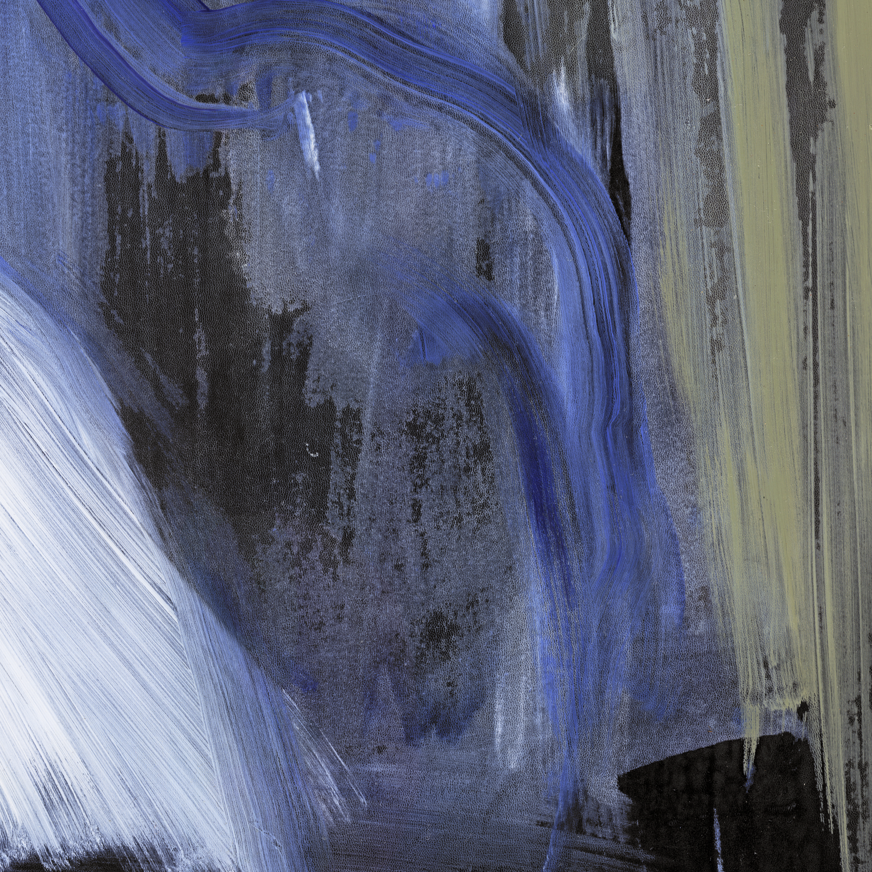 Abstract art with blue, black, and white brush strokes Field black – Landscape Canvas Wall Art | Large Luxury Print | Brume Art