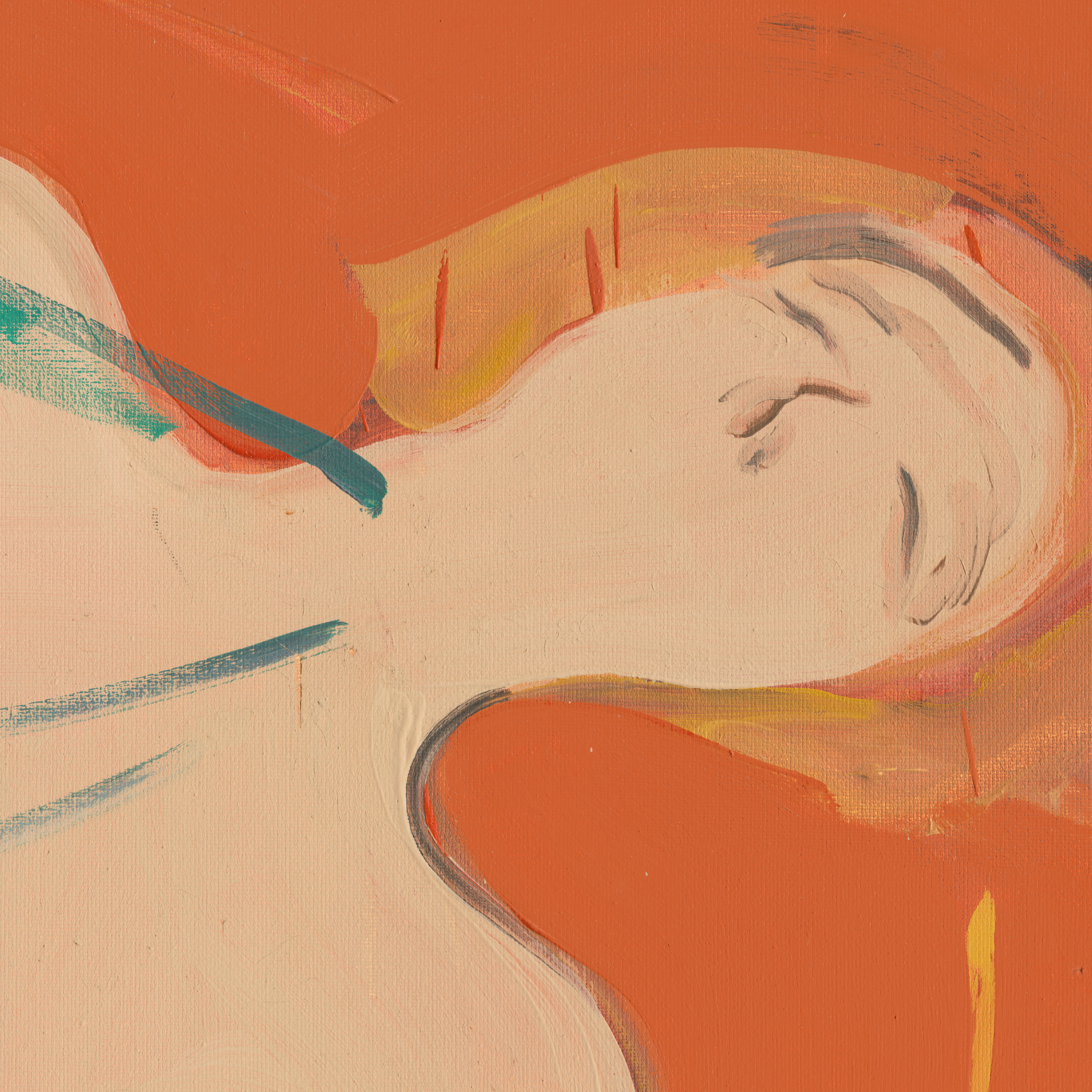 Abstract artwork with wavy lines and warm colors on a textured background. Envelope in Orange – Warm Abstract Canvas Art | Luxury Wall Decor | Brume Art